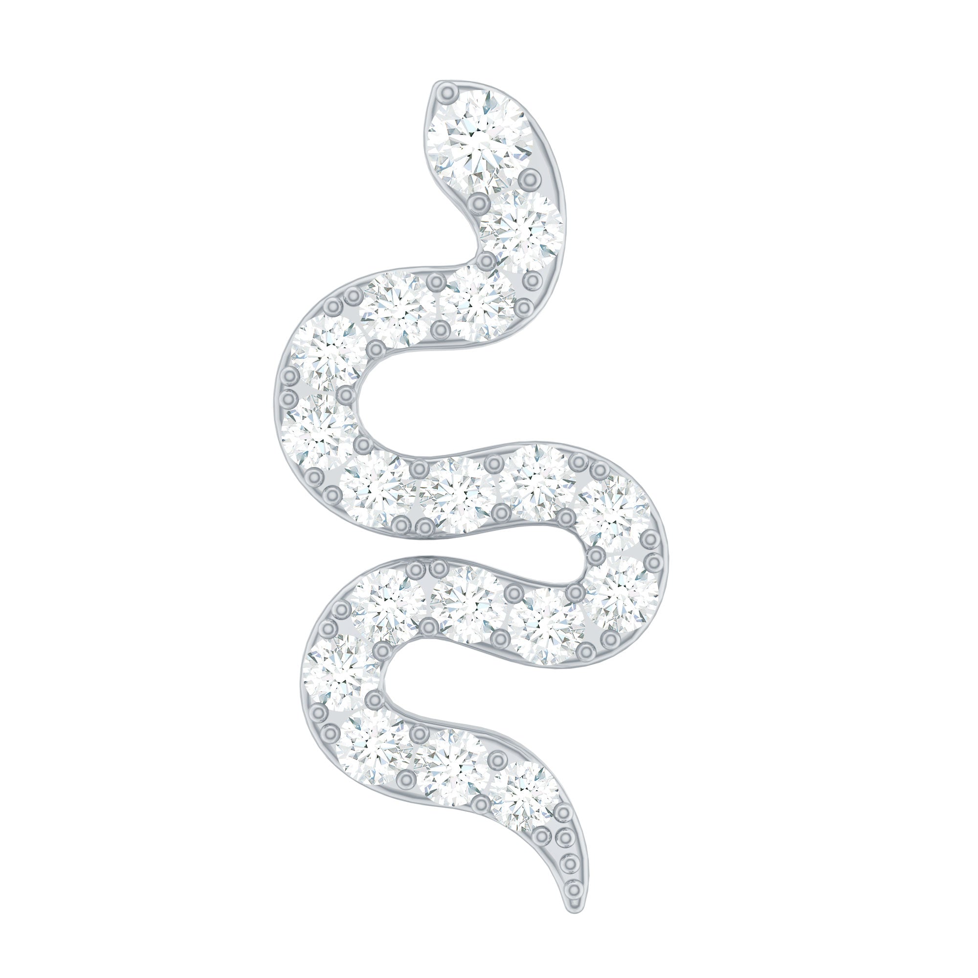 Unique Moissanite Snake Crawler Cartilage Earring D-VS1 - Rosec Jewels