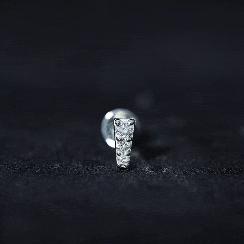 Minimal Diamond Unique Earring for Tragus Piercing Natural - ( HI-SI ) - Rosec Jewels