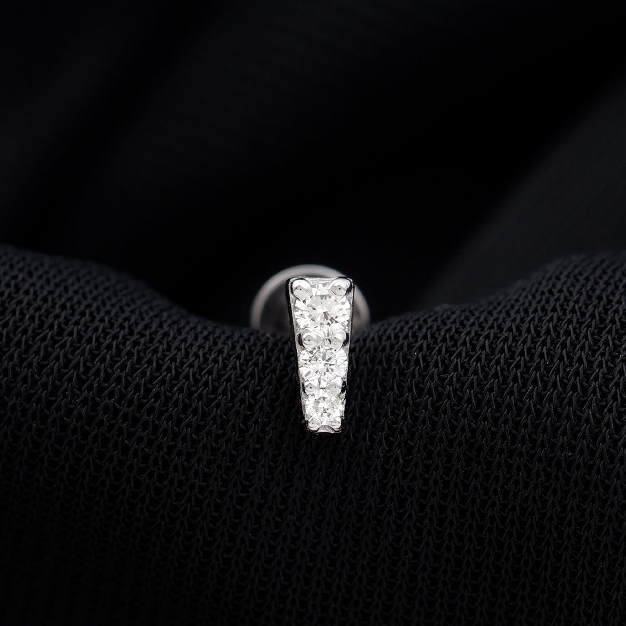 Minimal Diamond Unique Earring for Tragus Piercing Natural - ( HI-SI ) - Rosec Jewels