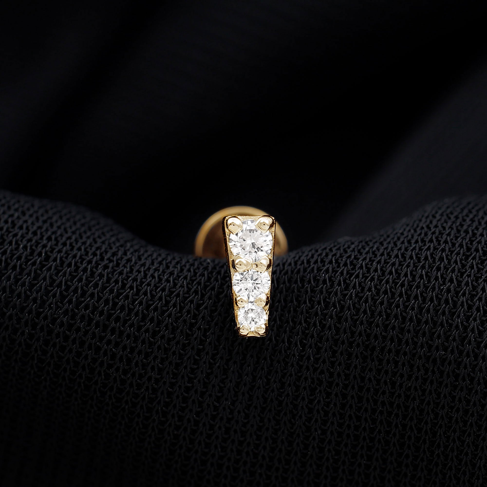 Minimal Diamond Unique Earring for Tragus Piercing Natural - ( HI-SI ) - Rosec Jewels