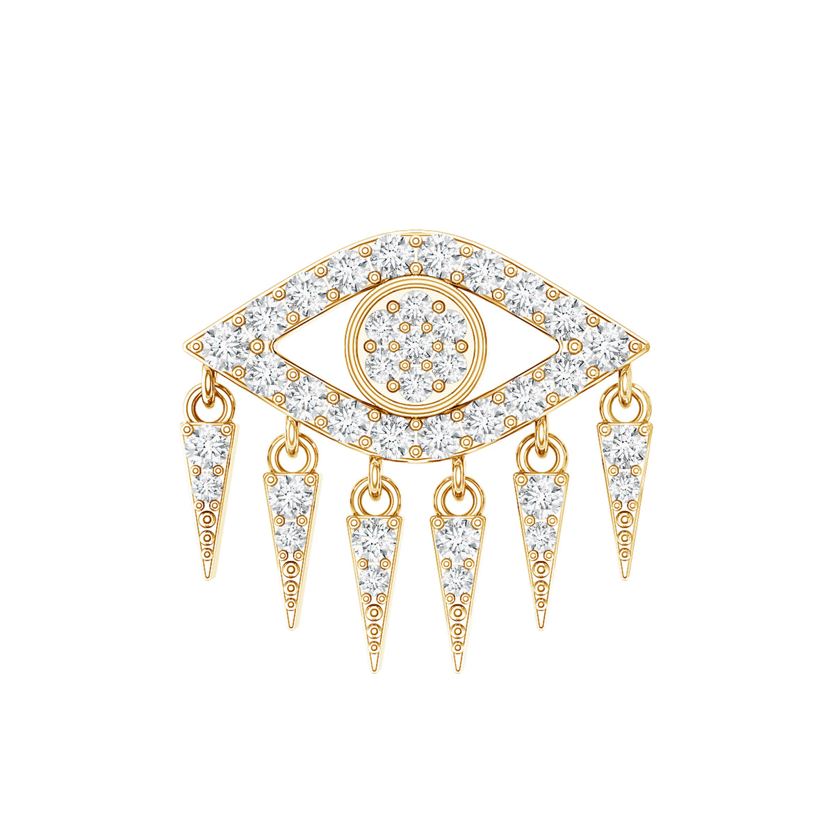 Unique Moissanite Evil Eye Earring for Cartilage Piercing D-VS1 - Rosec Jewels
