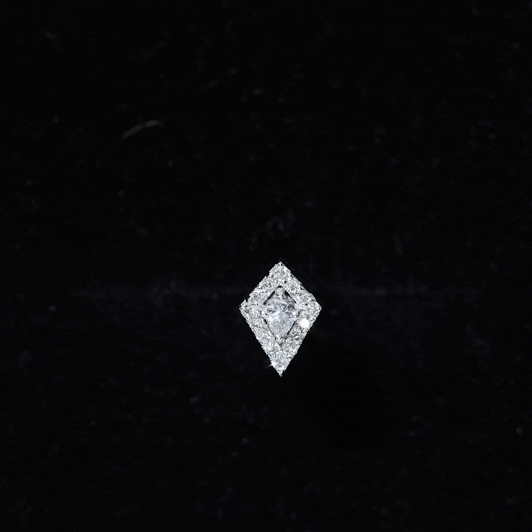 Unique Moissanite Kite Earring for Cartilage Piercing D-VS1 - Rosec Jewels