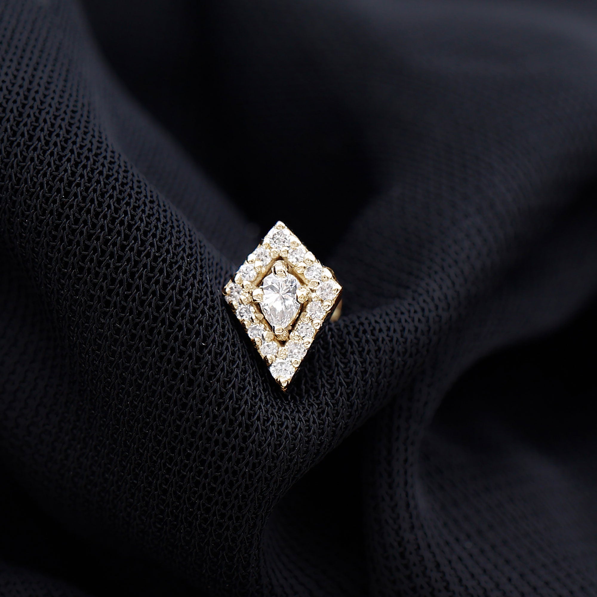 Unique Moissanite Kite Earring for Cartilage Piercing D-VS1 - Rosec Jewels