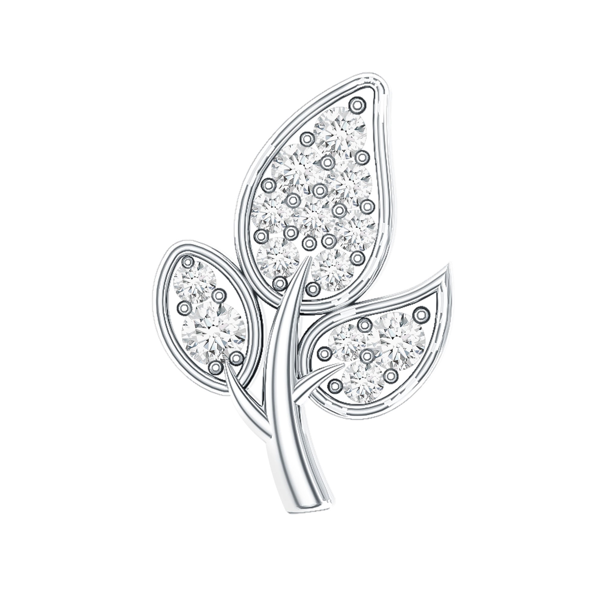 Dainty Moissanite Leaf Earring for Cartilage Piercing D-VS1 - Rosec Jewels