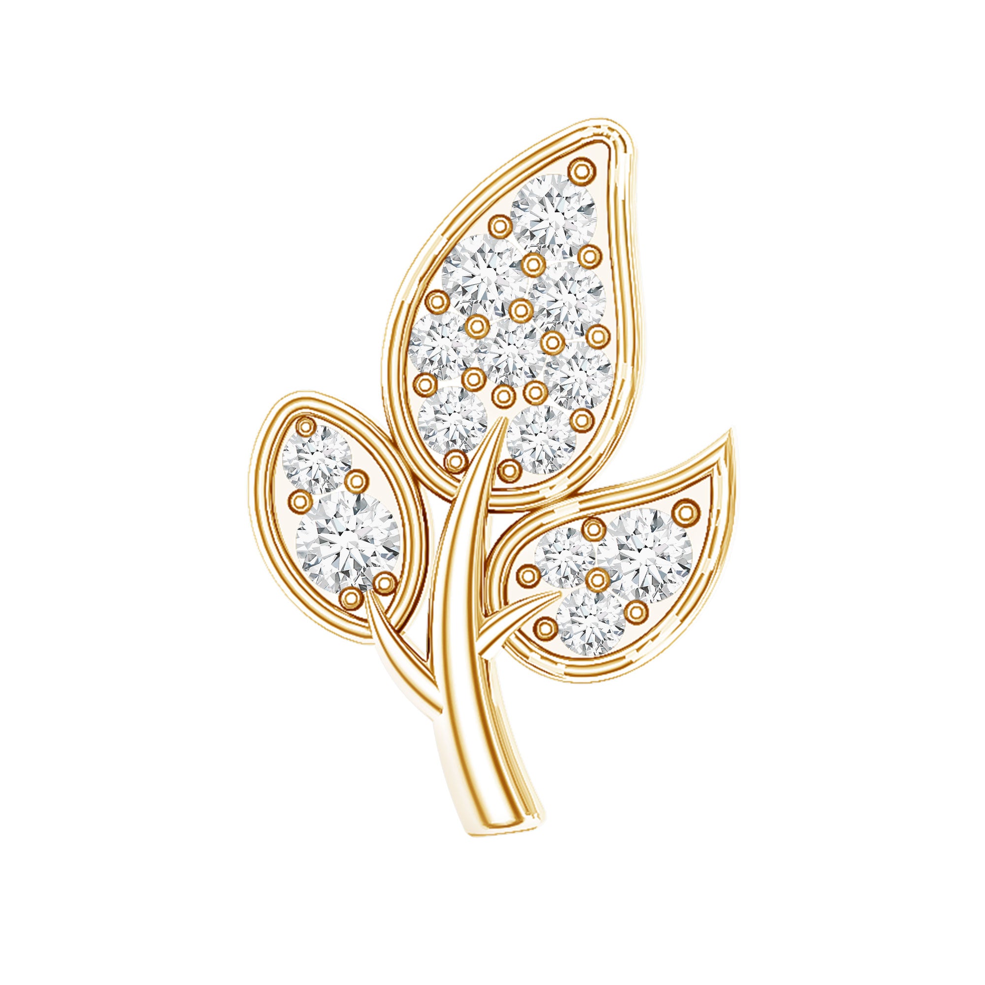 Dainty Moissanite Leaf Earring for Cartilage Piercing D-VS1 - Rosec Jewels