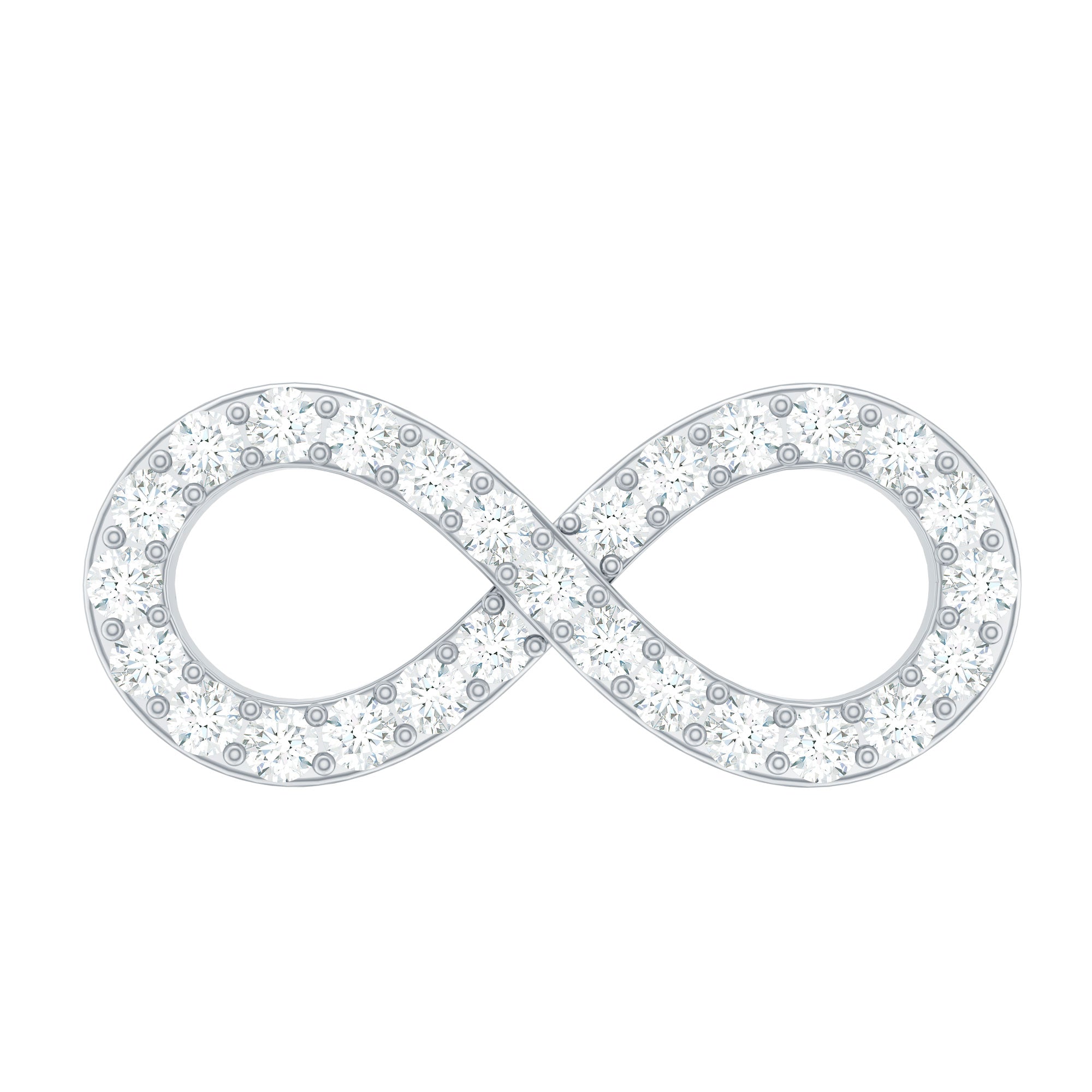 Round Diamond Infinity Earring for Cartilage Piercing Natural - ( HI-SI ) - Rosec Jewels