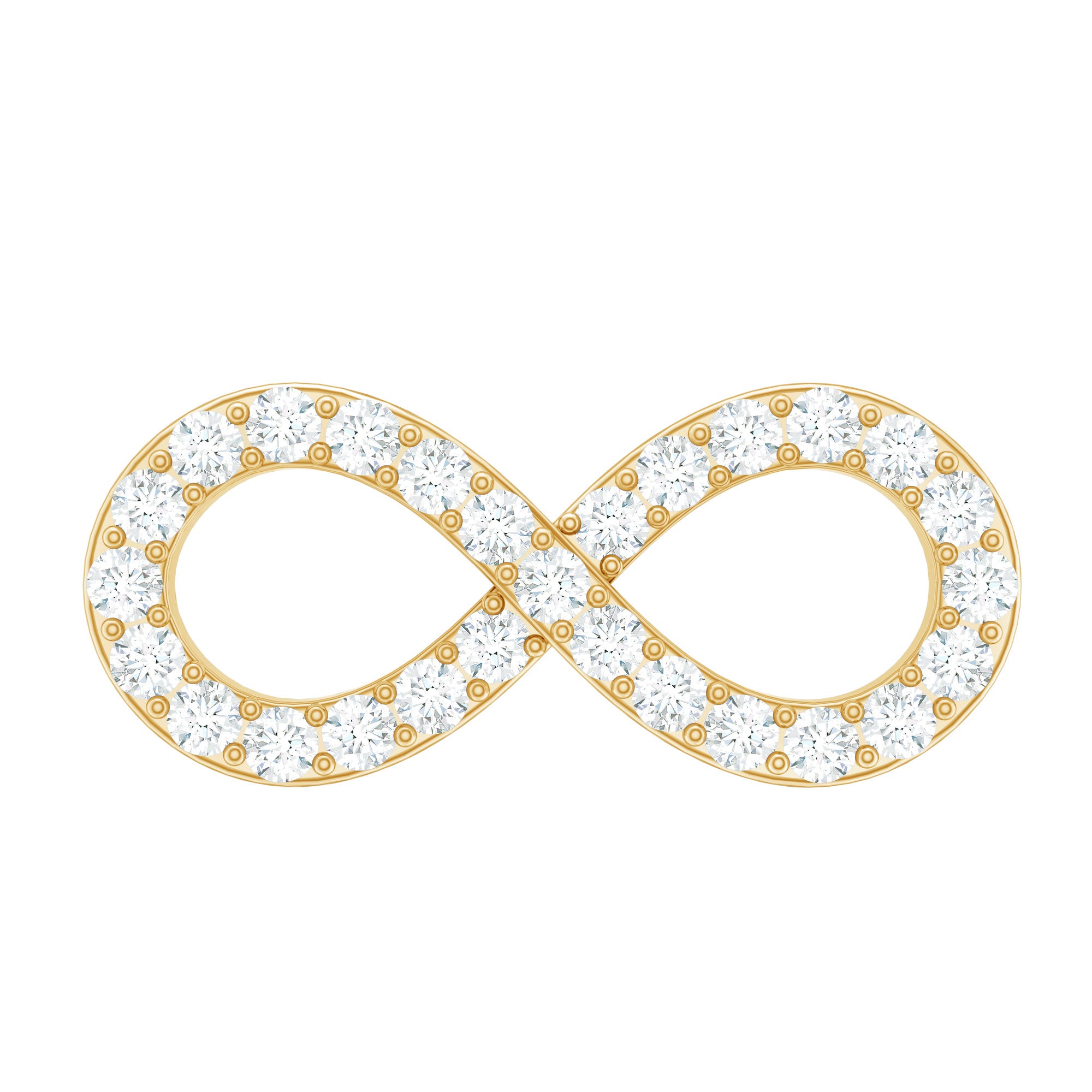 Round Diamond Infinity Earring for Cartilage Piercing