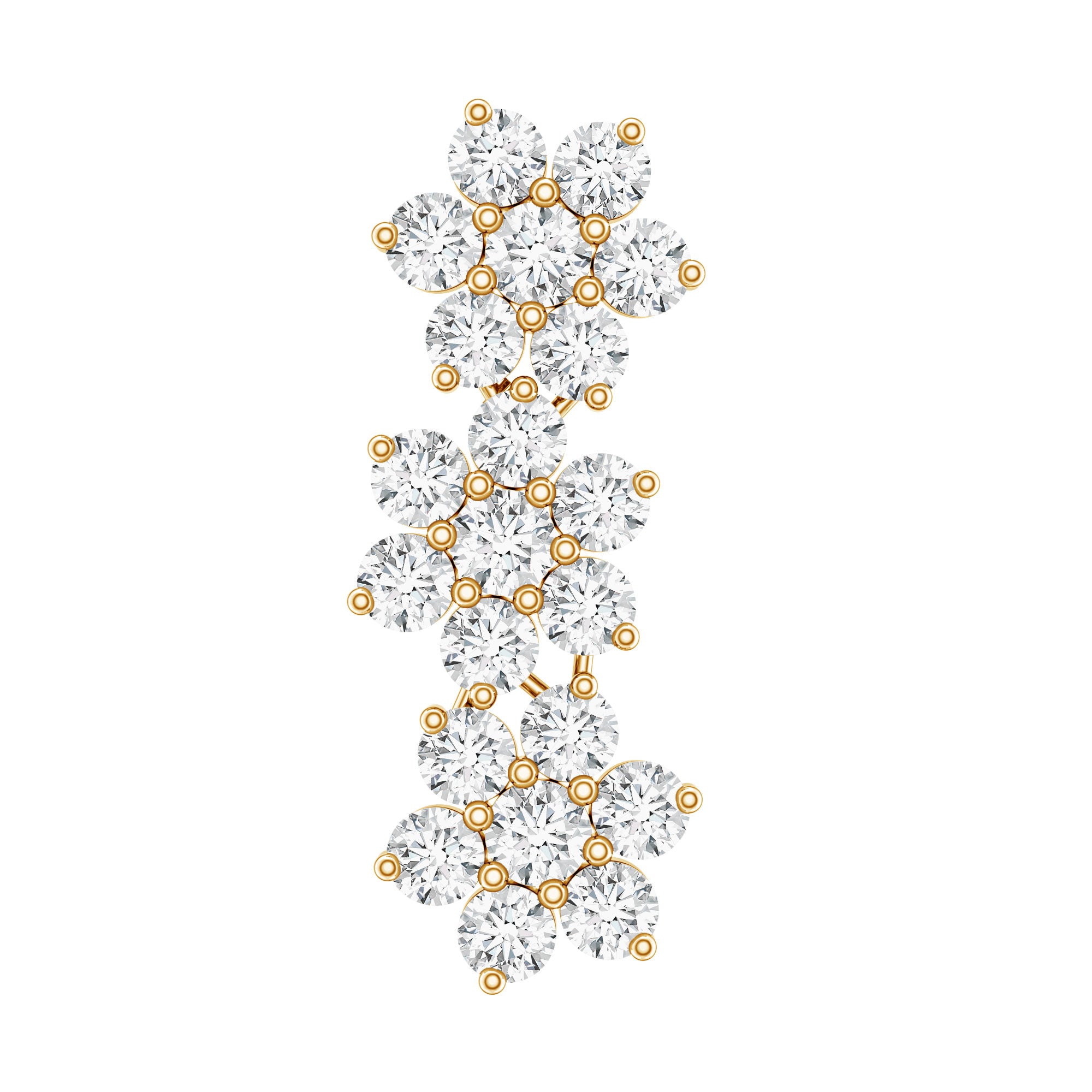 Certified Moissanite Flower Ear Crawler Earring for Women D-VS1 - Rosec Jewels
