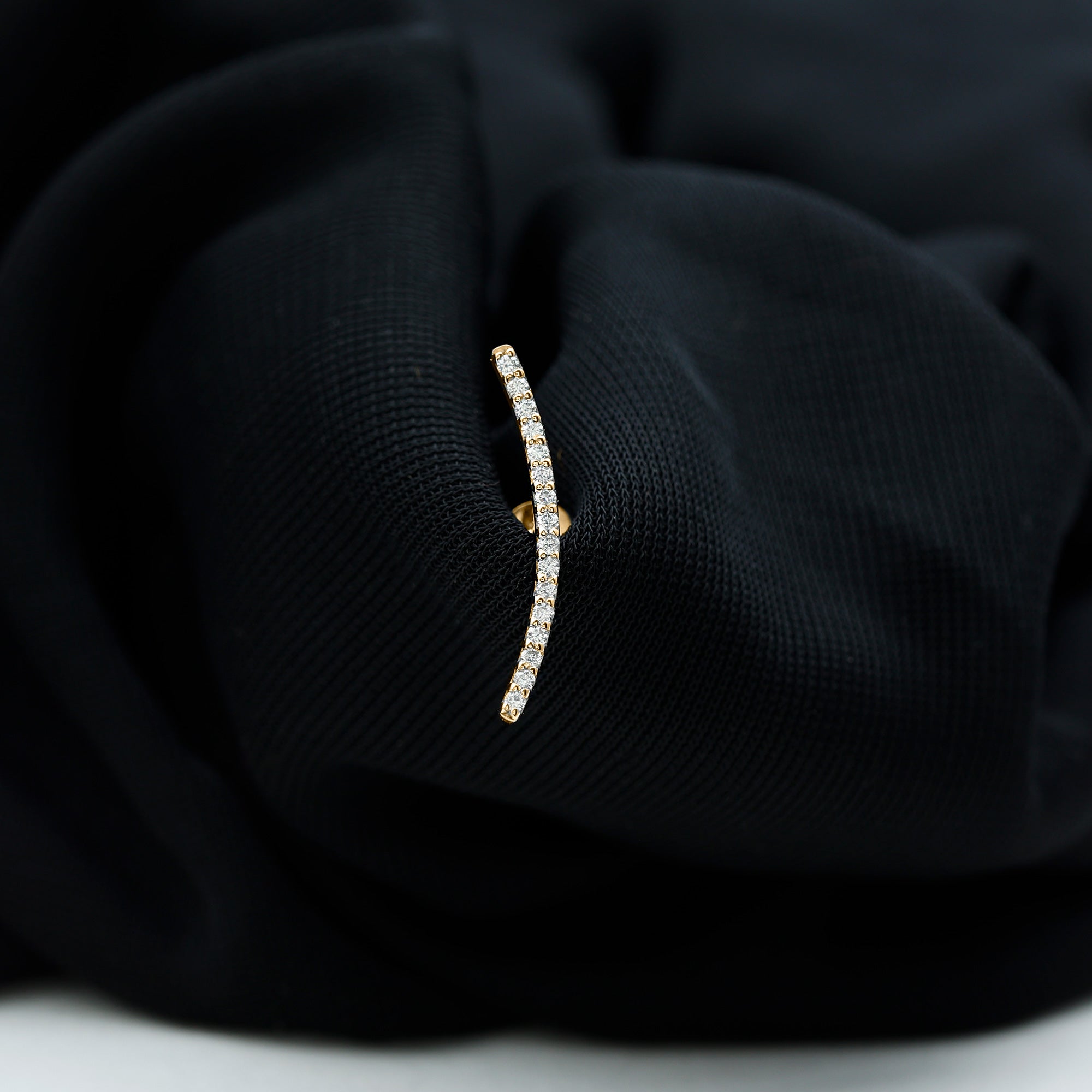 Certified Moissanite Curved Climber Earring for Her D-VS1 - Rosec Jewels