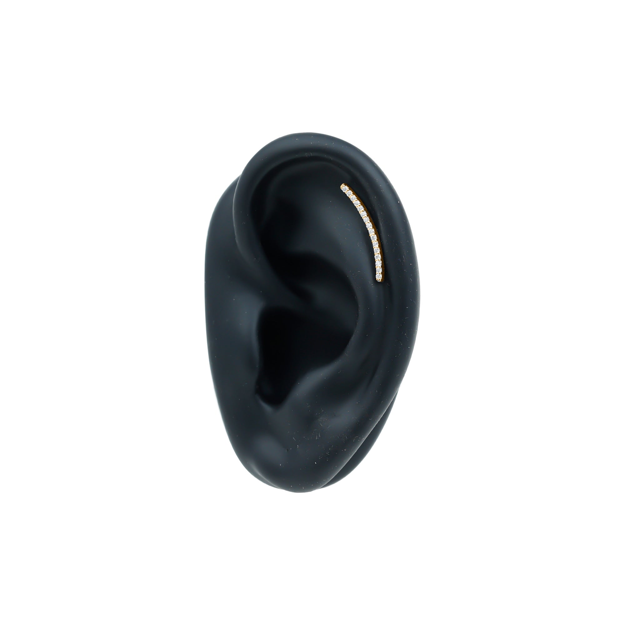Certified Moissanite Curved Climber Earring for Her D-VS1 - Rosec Jewels