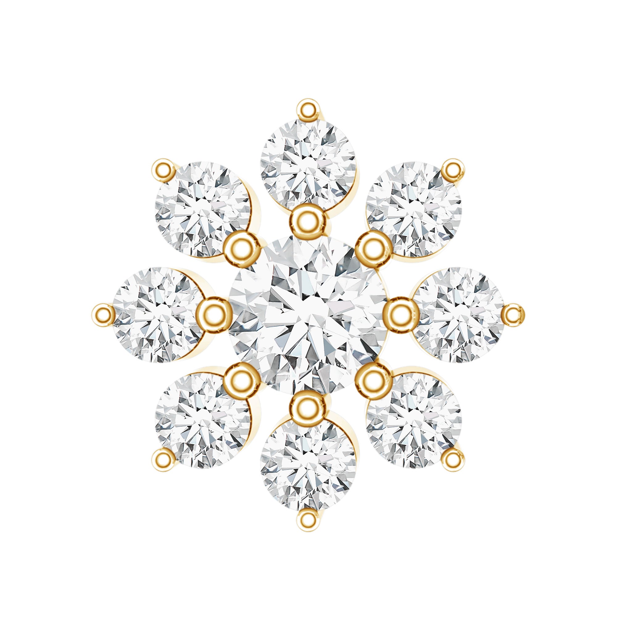 Minimalist Moissanite Flower Cartilage Earring D-VS1 - Rosec Jewels