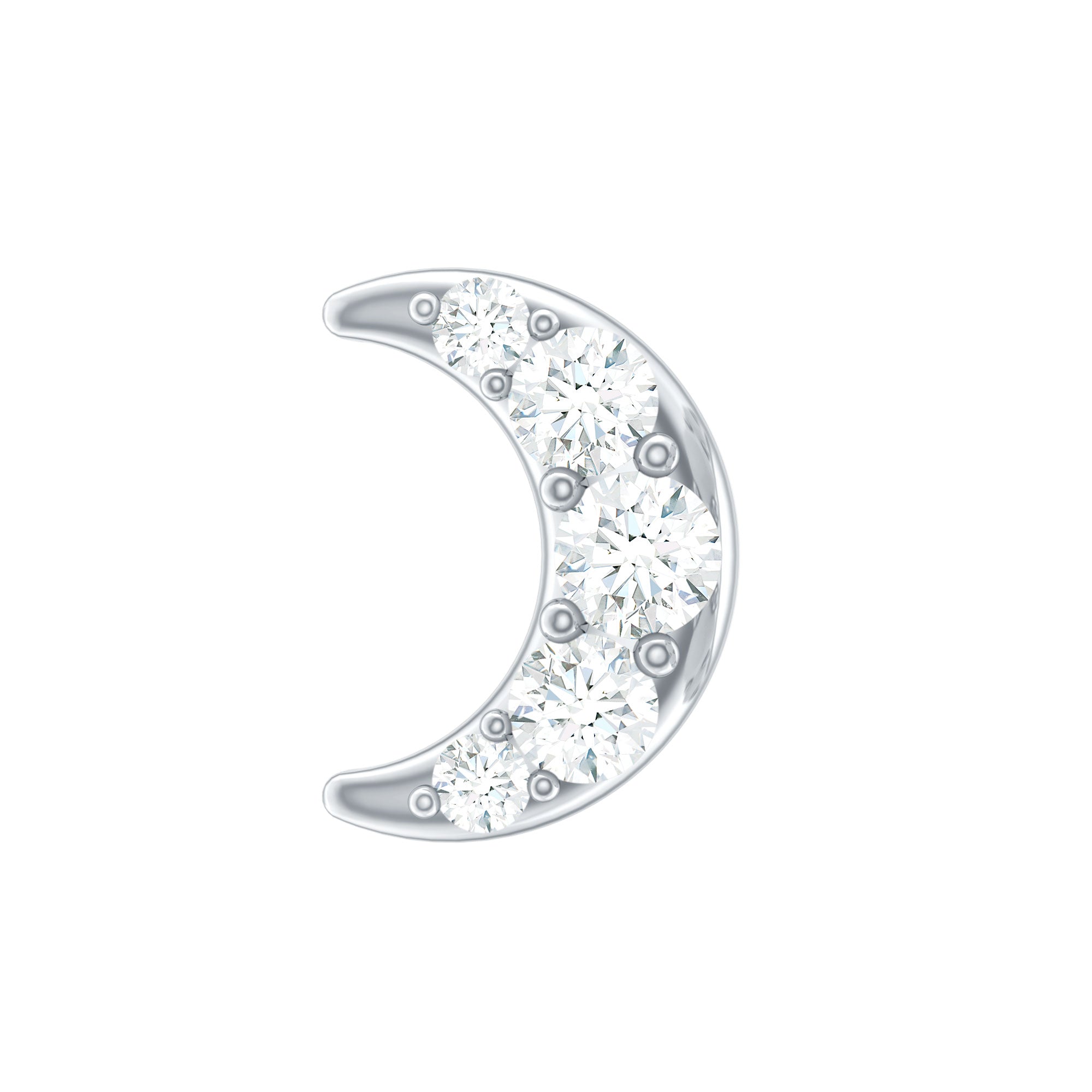 Moissanite Crescent Moon Helix Earring for Women D-VS1 - Rosec Jewels