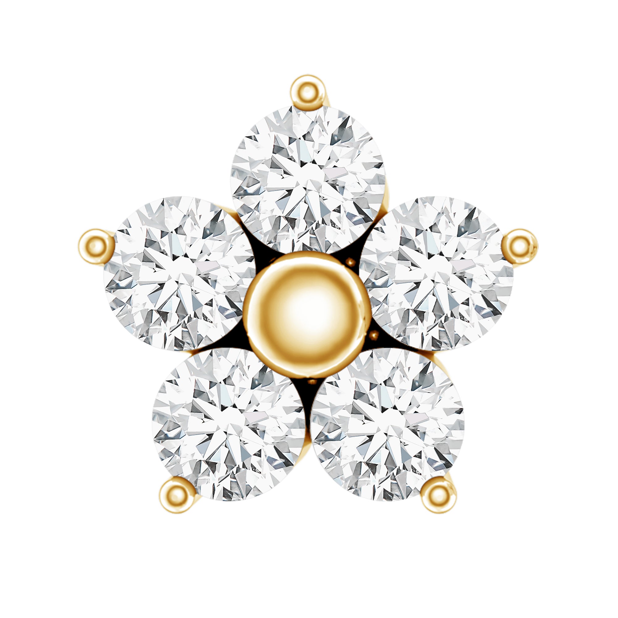 Certified Moissanite Flower Conch Earring for Women D-VS1 - Rosec Jewels