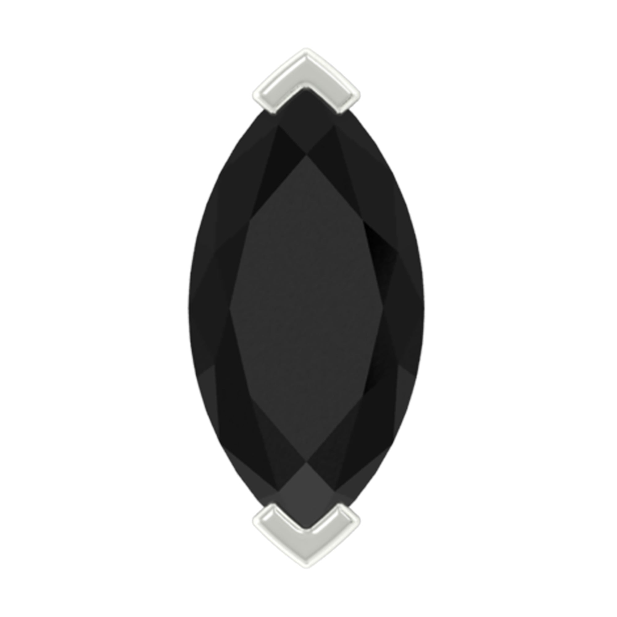 Natural 0.74 Carat Marquise Shape Black Onyx Conch Earring AAA - Rosec Jewels
