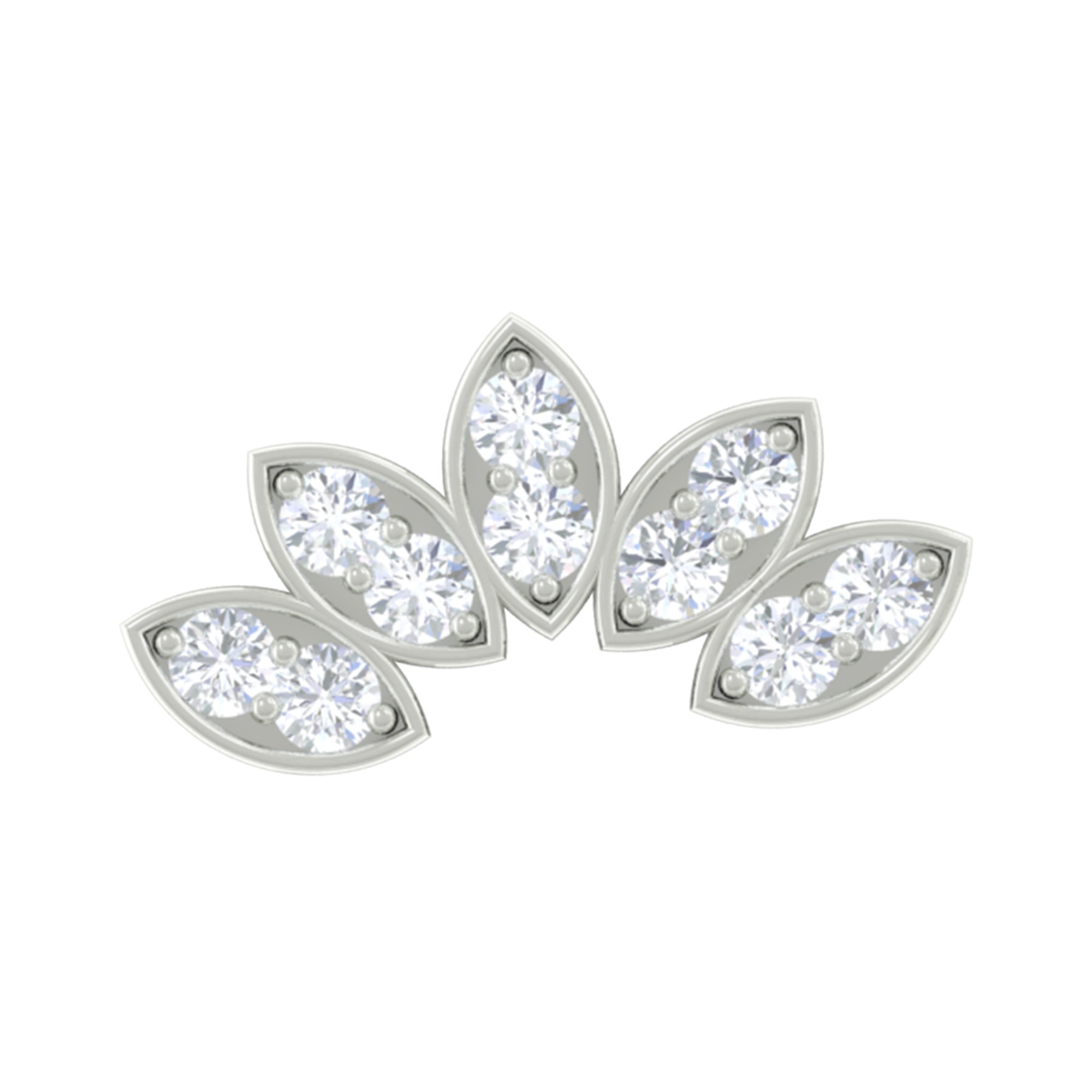 Natural Round Diamond Flower Earring for Helix Piercing Natural - ( HI-SI ) - Rosec Jewels