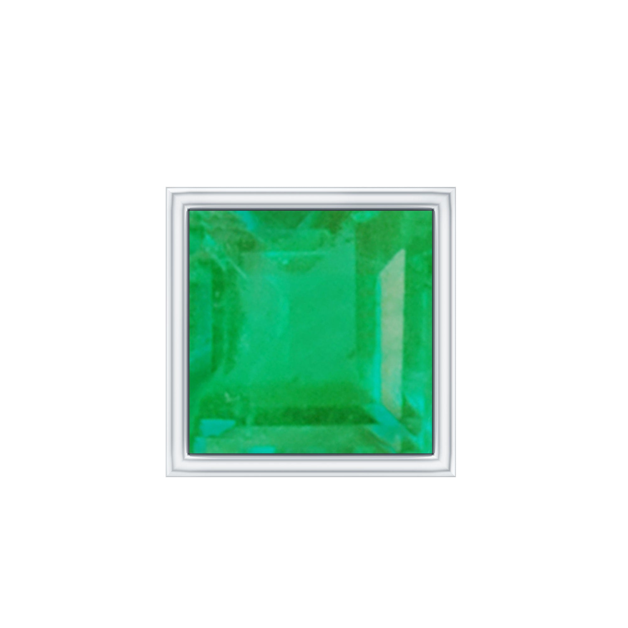 Princess Cut Emerald Helix Earring in Bezel Setting AAA - Rosec Jewels