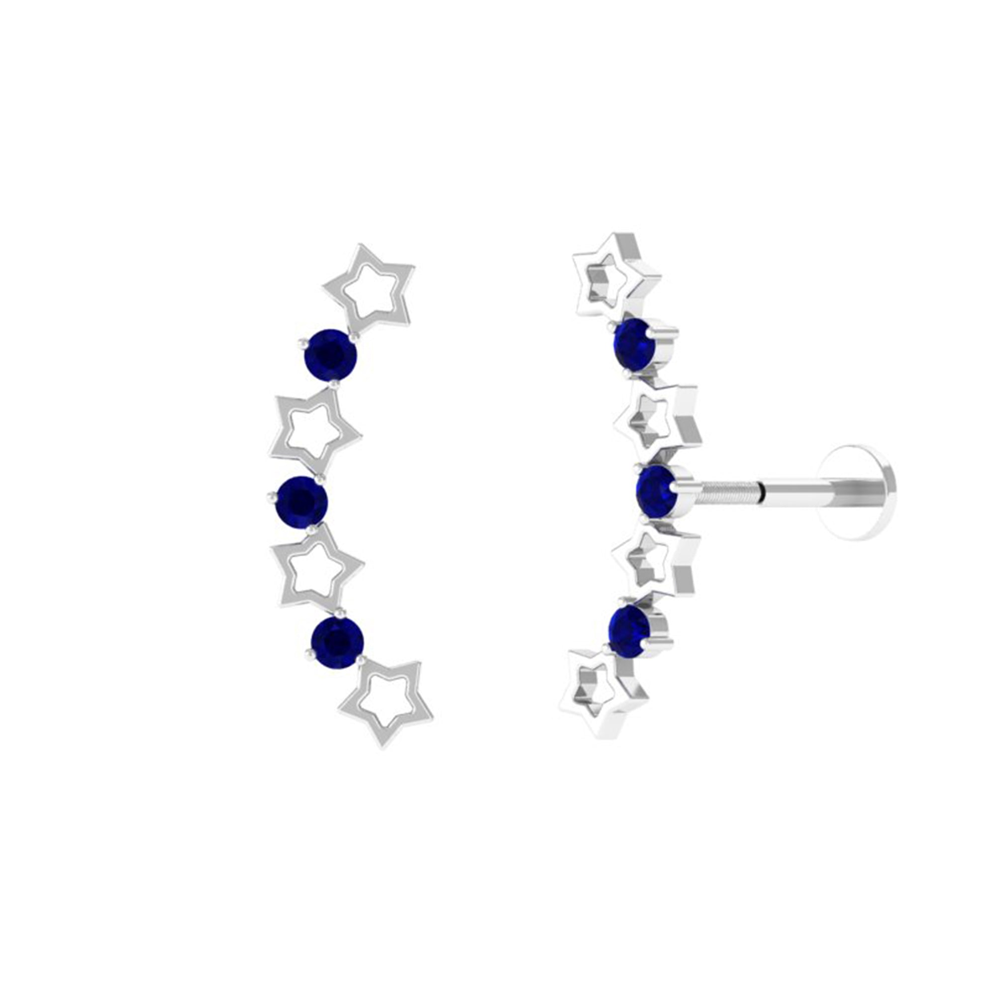 Rosec Jewels-Natural Blue Sapphire Celestial Climber Earring