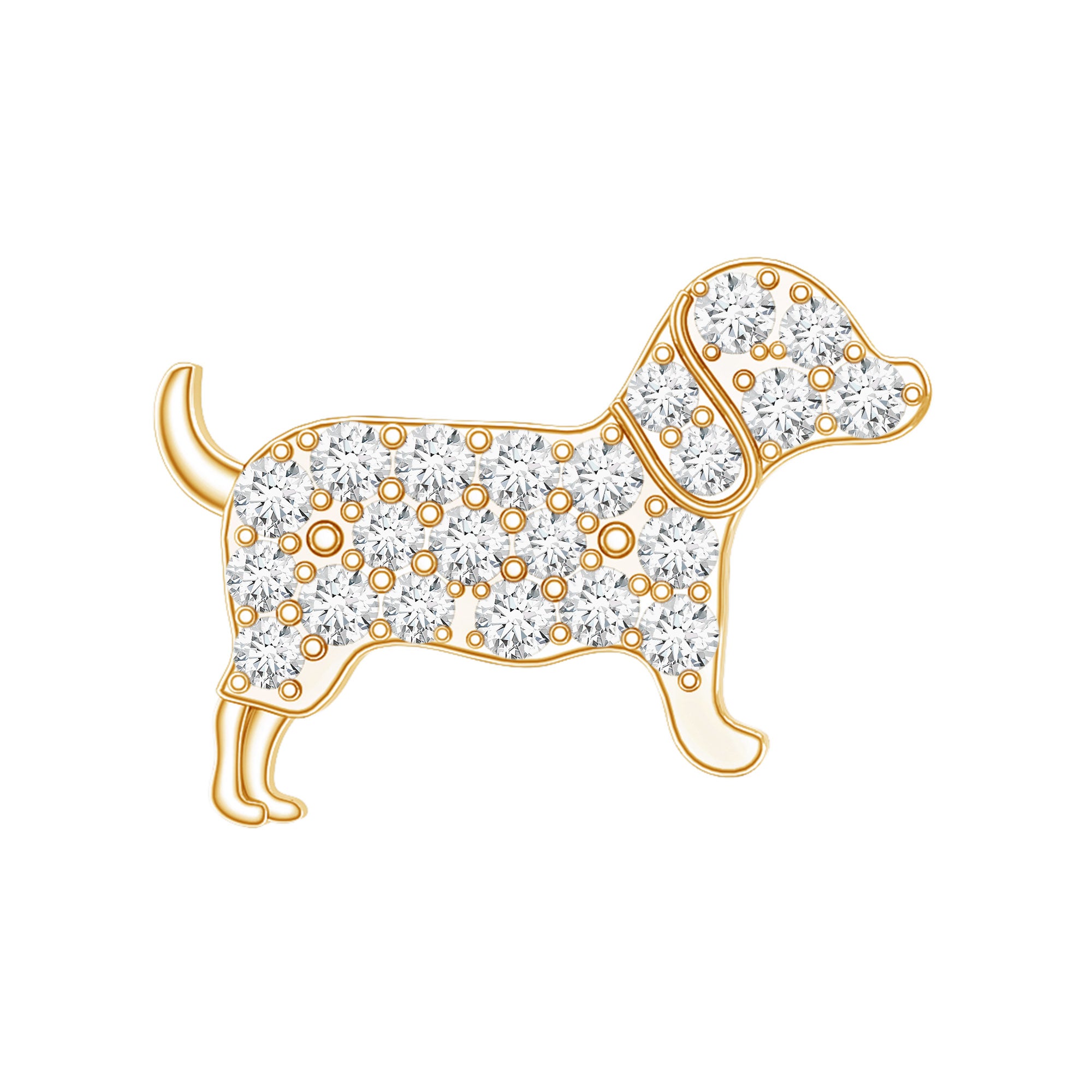 Adorable Diamond Puppy Earring for Helix Piercing Natural - ( HI-SI ) - Rosec Jewels