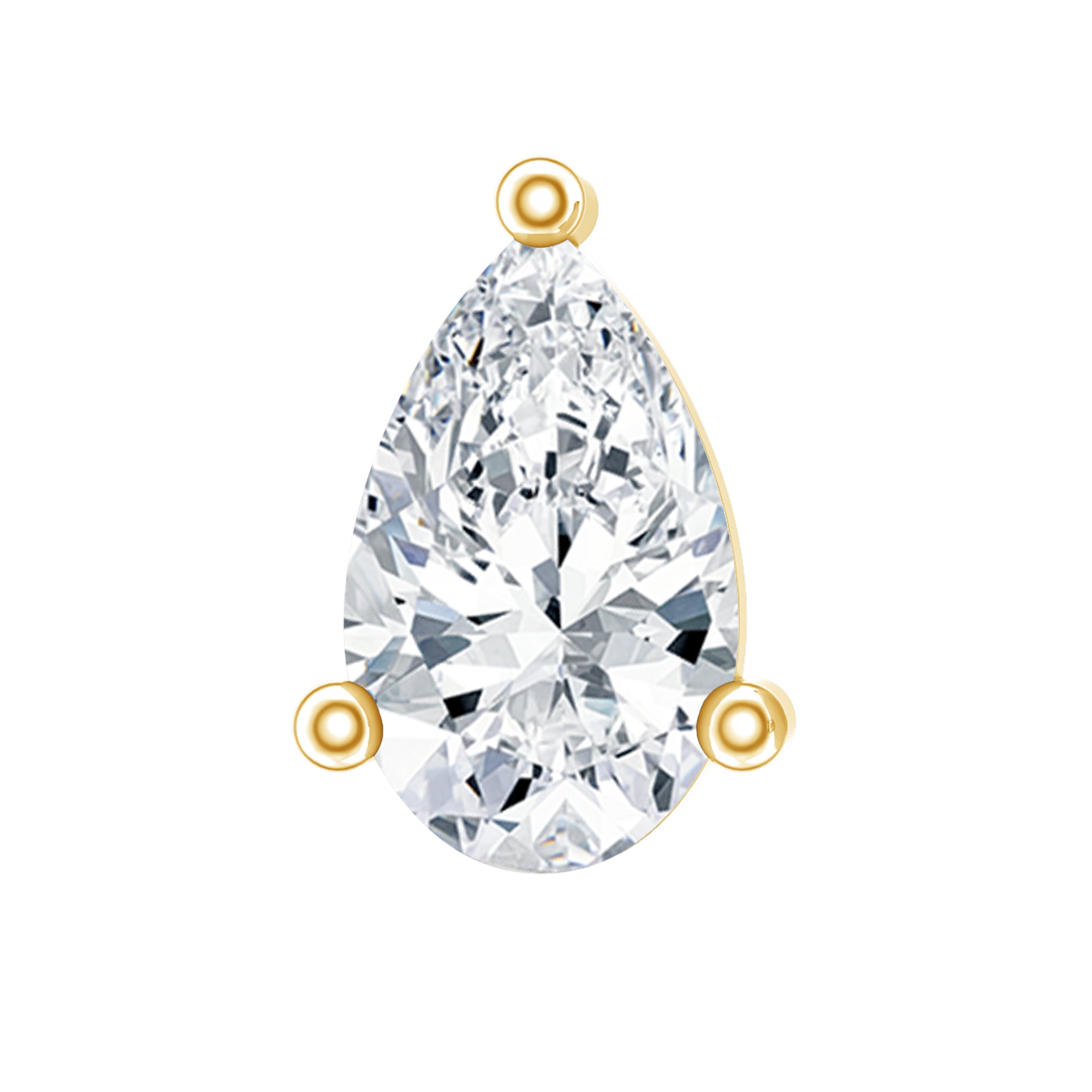Pear Shape Moissanite Solitaire Conch Earring D-VS1 - Rosec Jewels