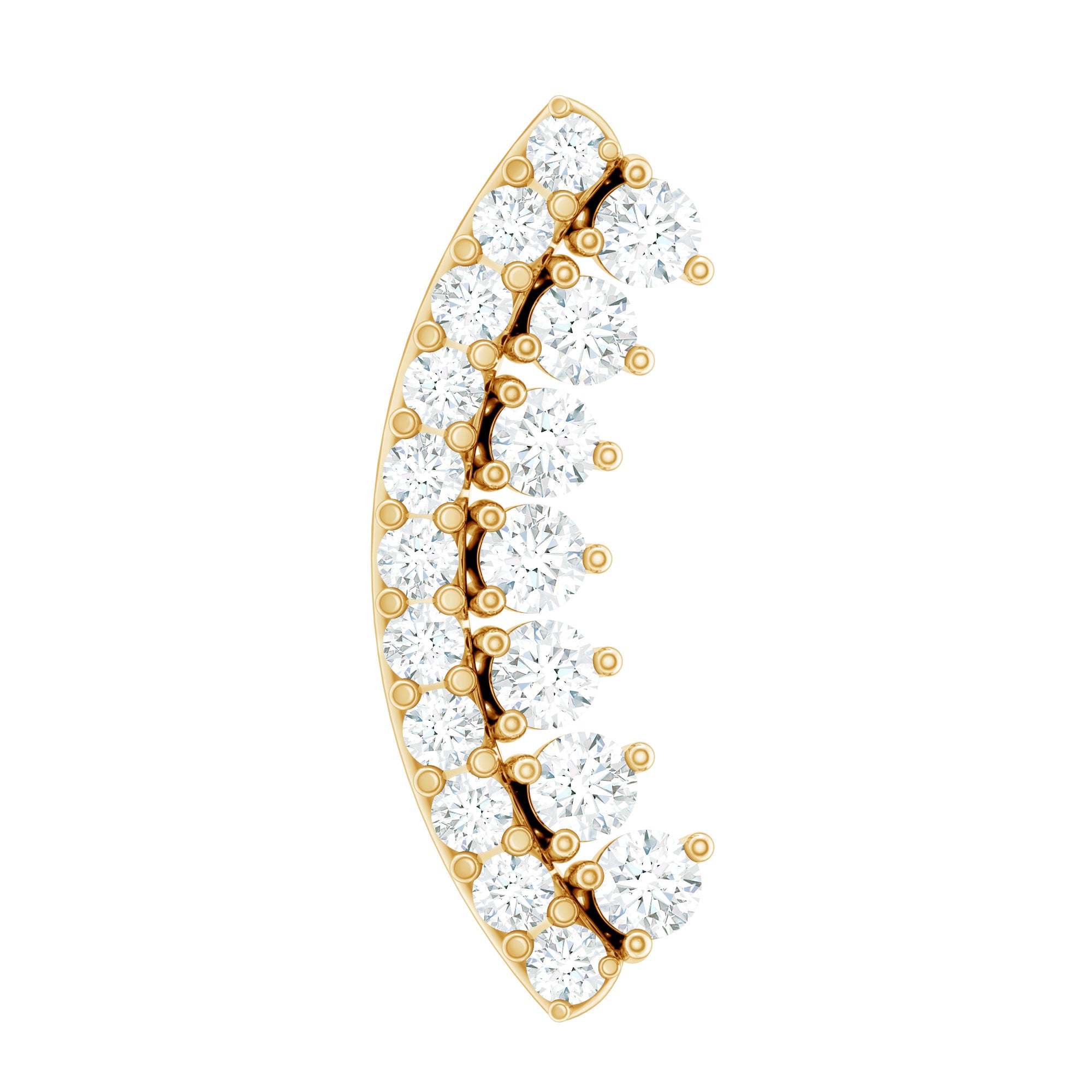 Certified Moissanite Curved Earring for Cartilage Piercing D-VS1 - Rosec Jewels