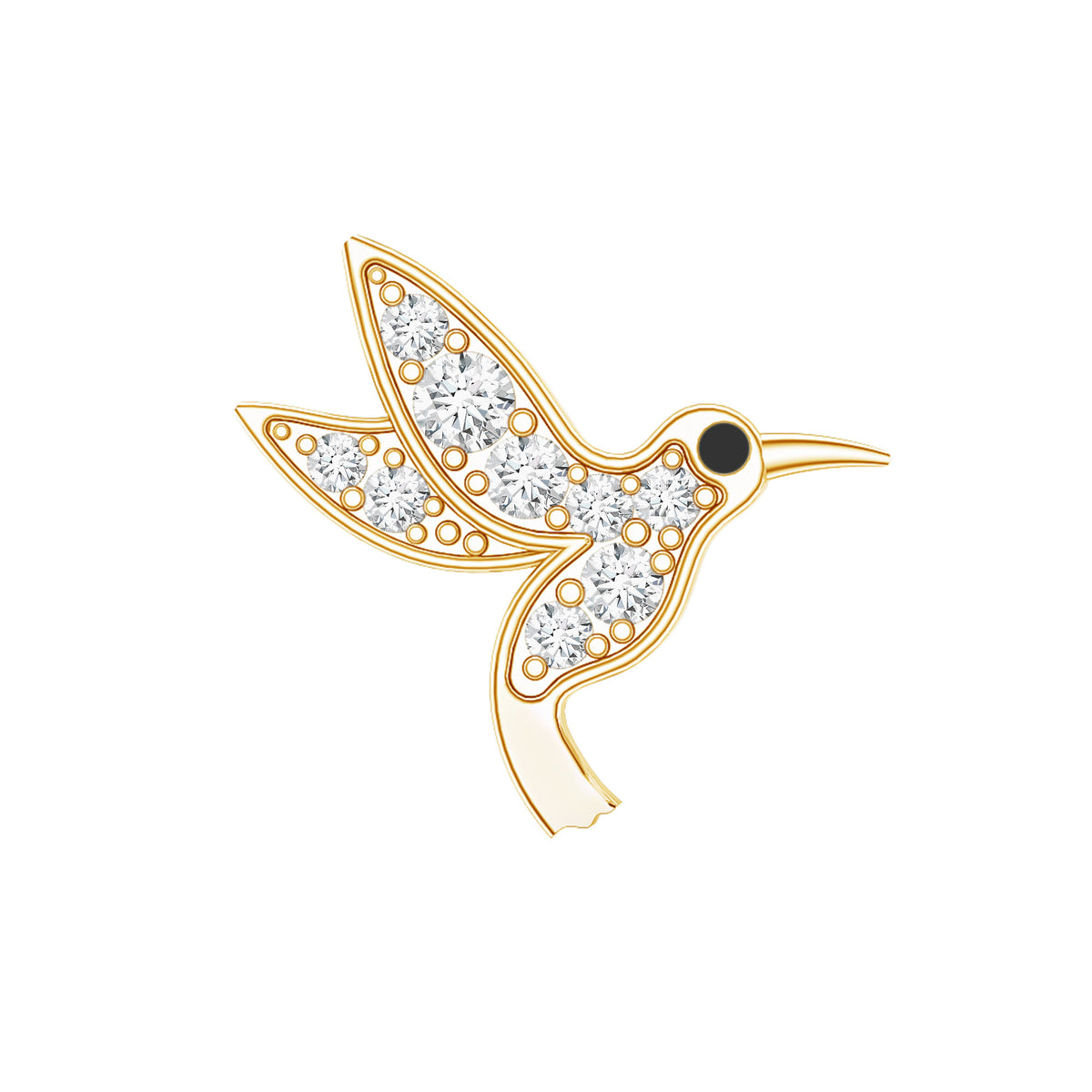 Diamond Hummingbird Earring for Helix Piercing Natural - ( HI-SI ) - Rosec Jewels