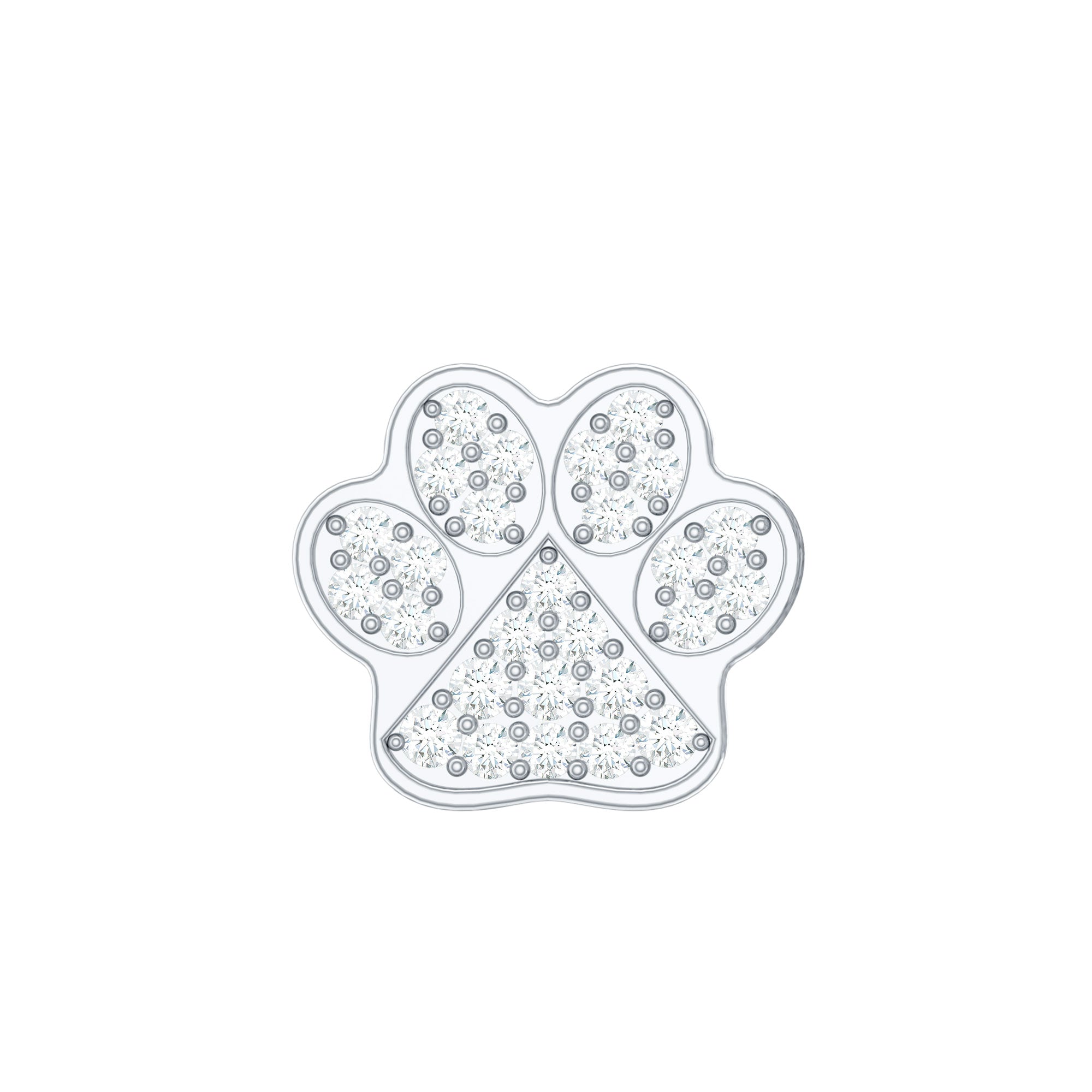 Moissanite Dog Paw Print Earring for Cartilage Piercing D-VS1 - Rosec Jewels