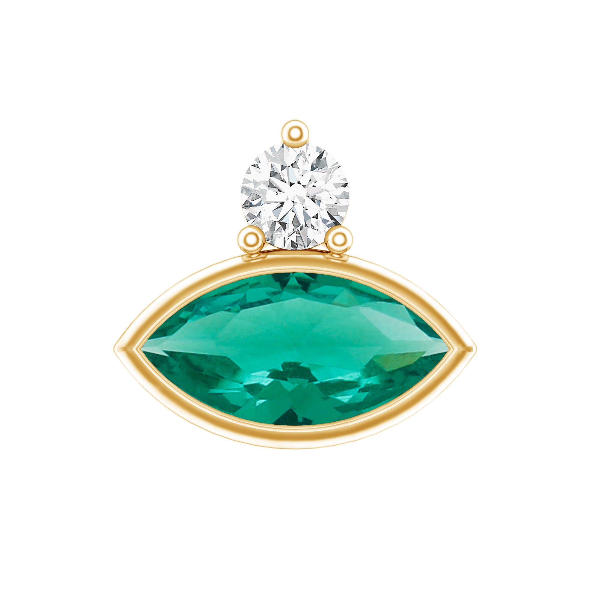 Marquise Cut Lab Grown Emerald Helix Earring with Certificate AAAA - Rosec Jewels