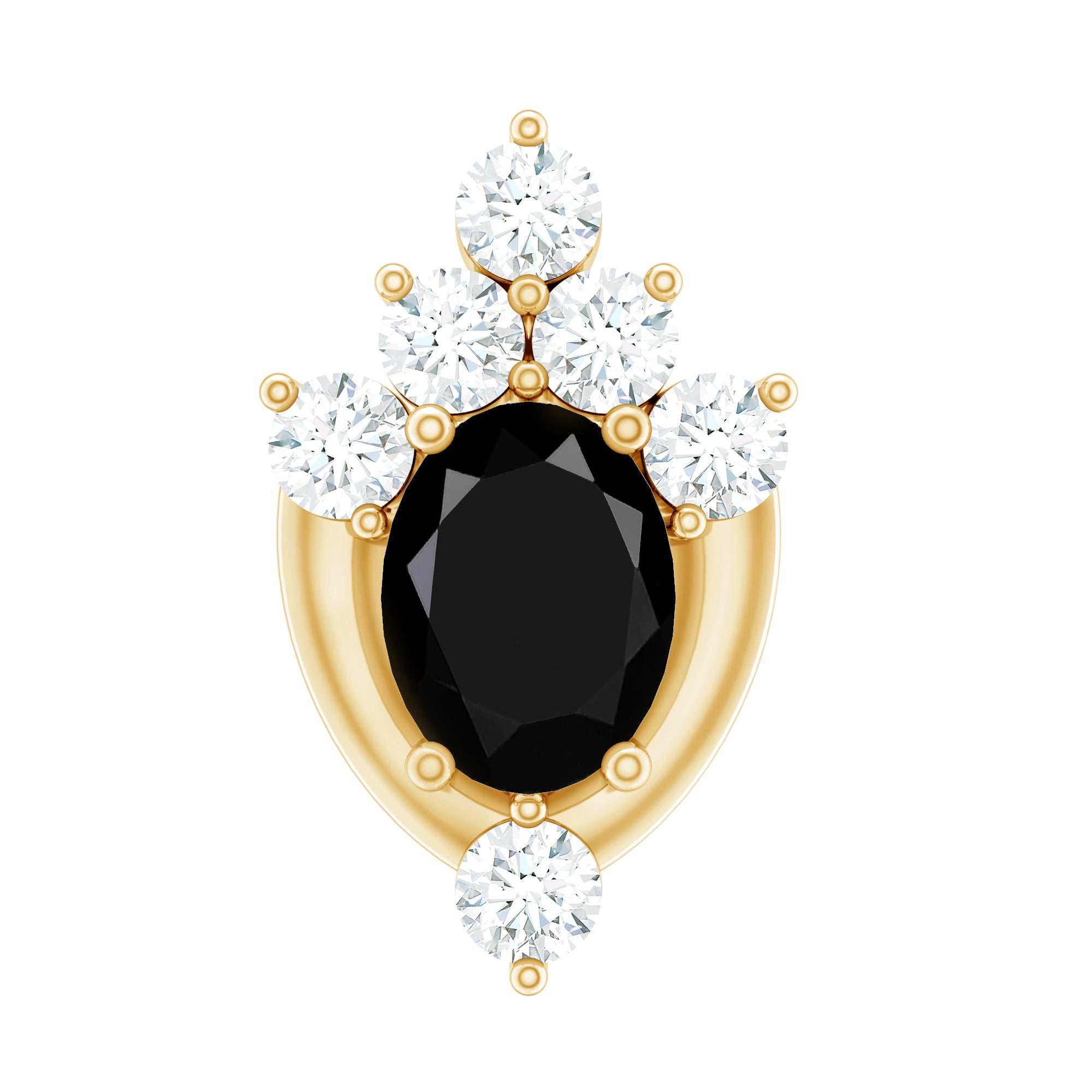 Certified Black Onyx Designer Helix Earring with Lab Grown Diamond AAA - Rosec Jewels