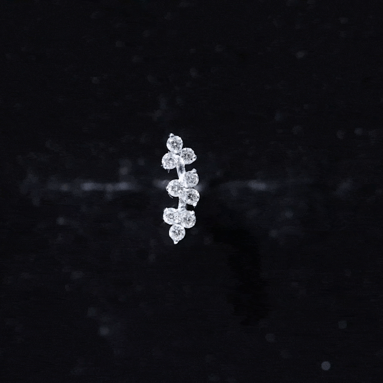 Unique Moissanite Cartilage Climber Earring D-VS1 - Rosec Jewels