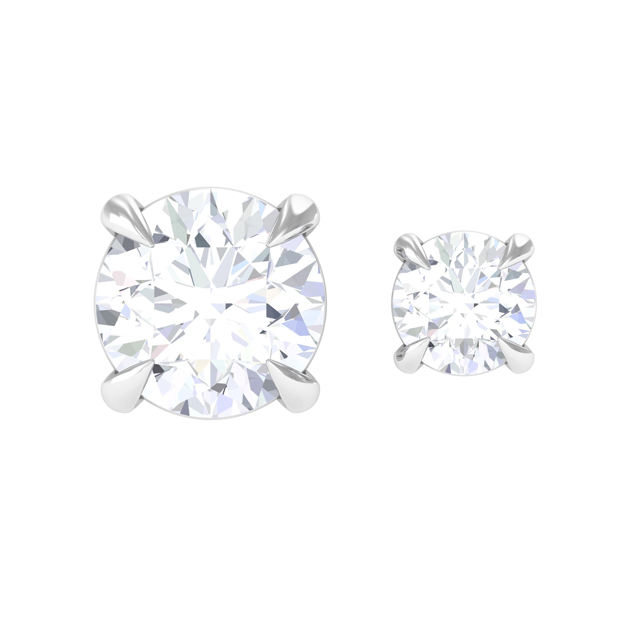 Solitaire Round Cut Moissanite Earring Set for Helix Piercing