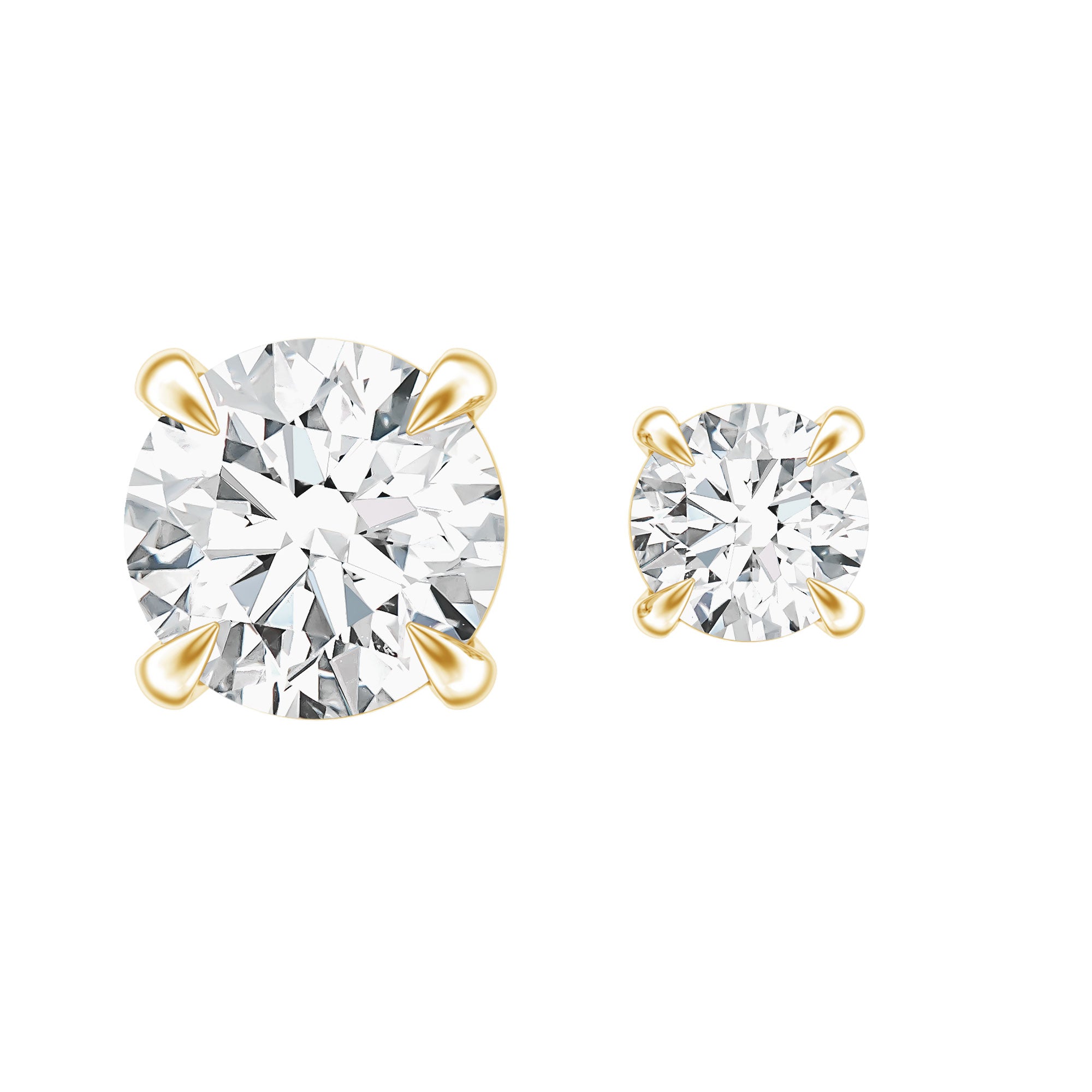 Solitaire Round Cut Moissanite Earring Set for Helix Piercing D-VS1 - Rosec Jewels