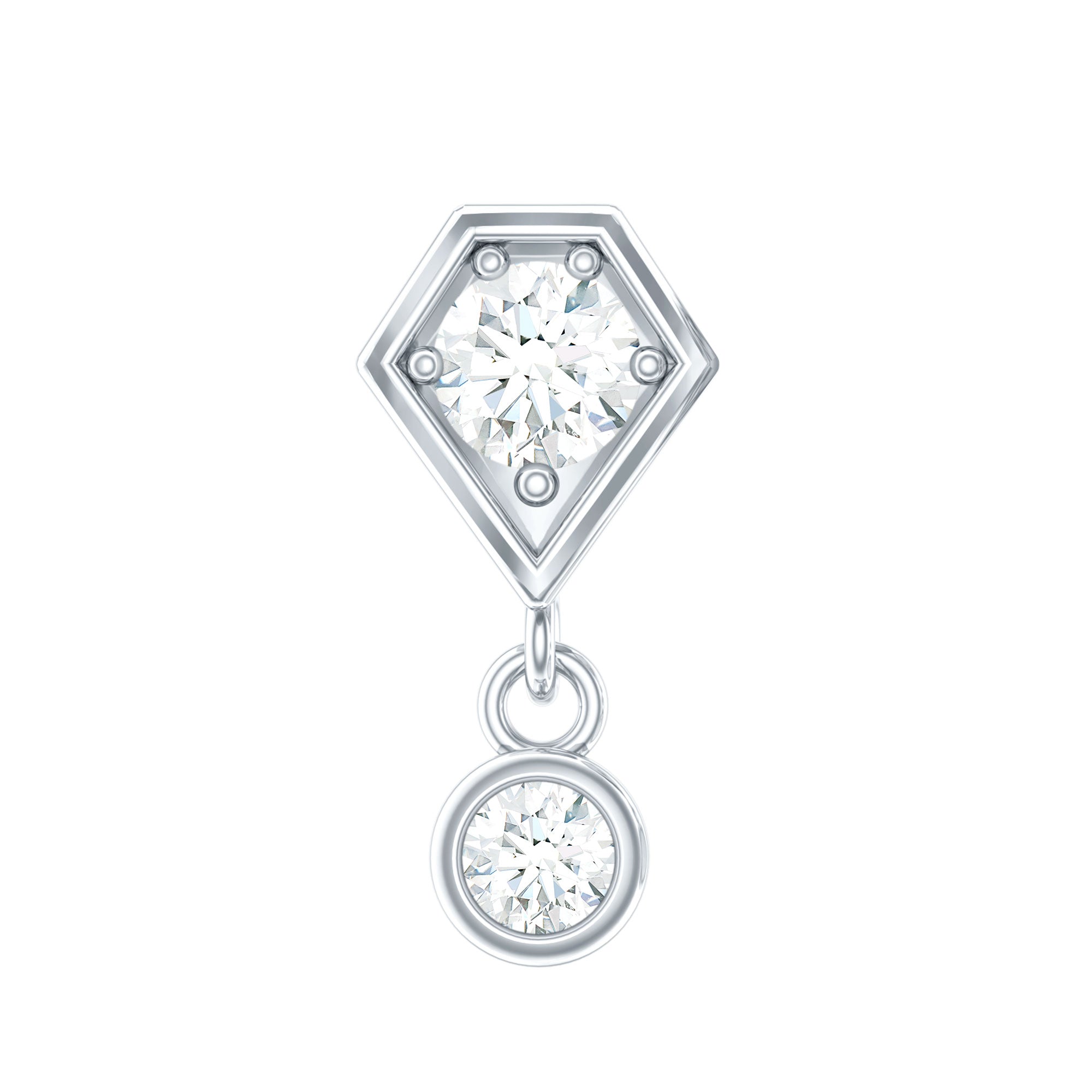 Round Cut Natural Diamond Drop Helix Earring Natural - ( HI-SI ) - Rosec Jewels
