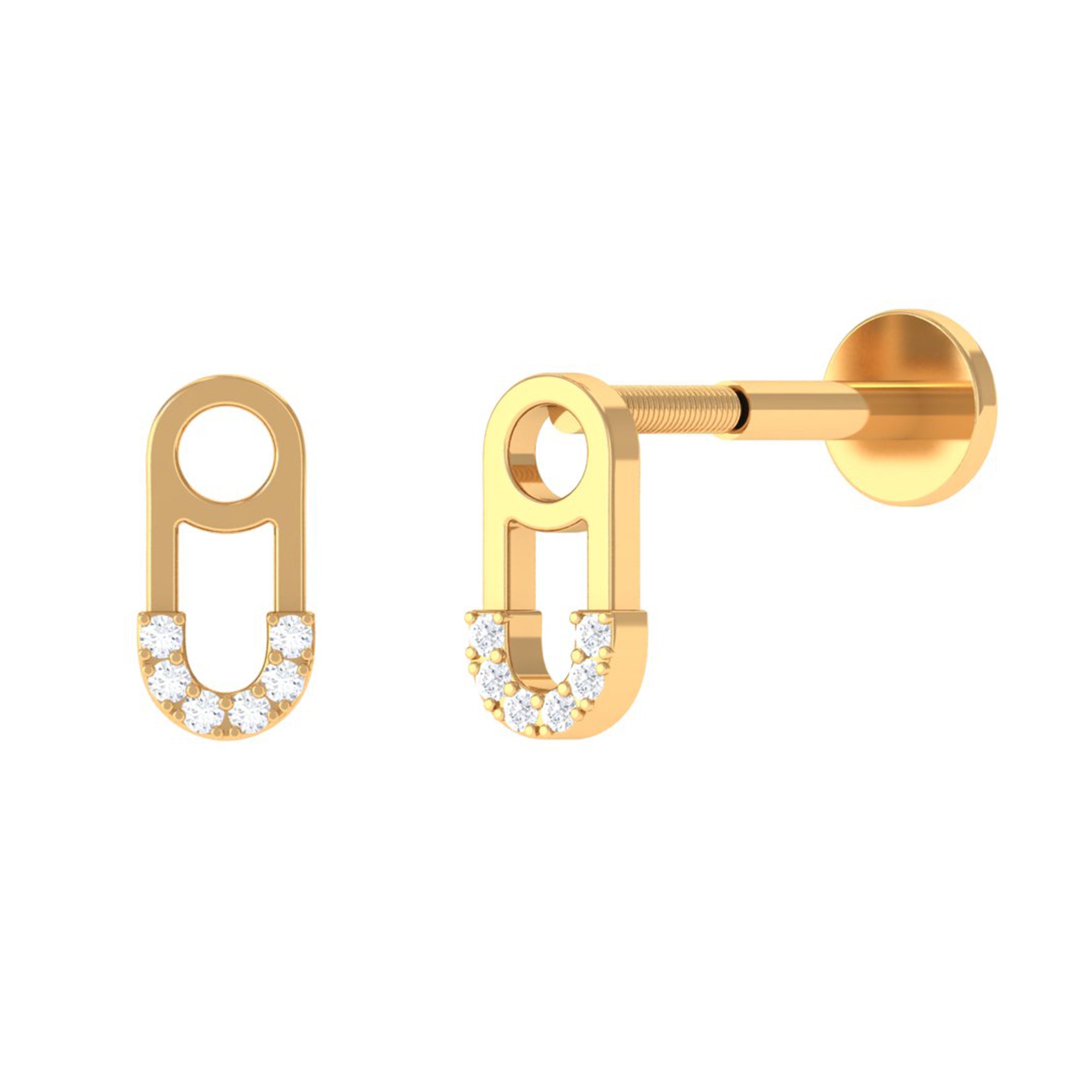 Diamond Pin Earring for Helix Piercing