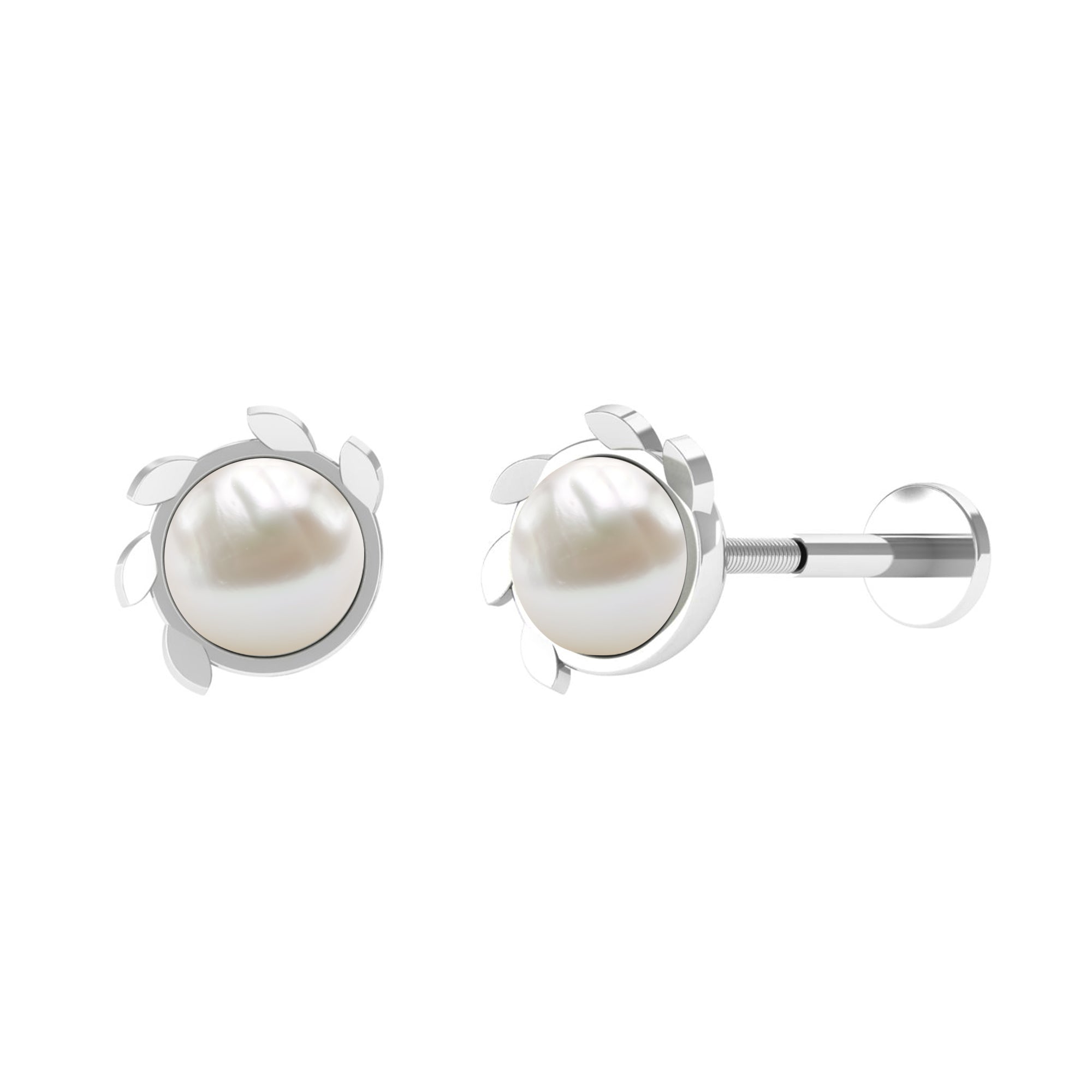 Rosec Jewels-Real Freshwater Pearl Solitaire Earring for Helix Piercing