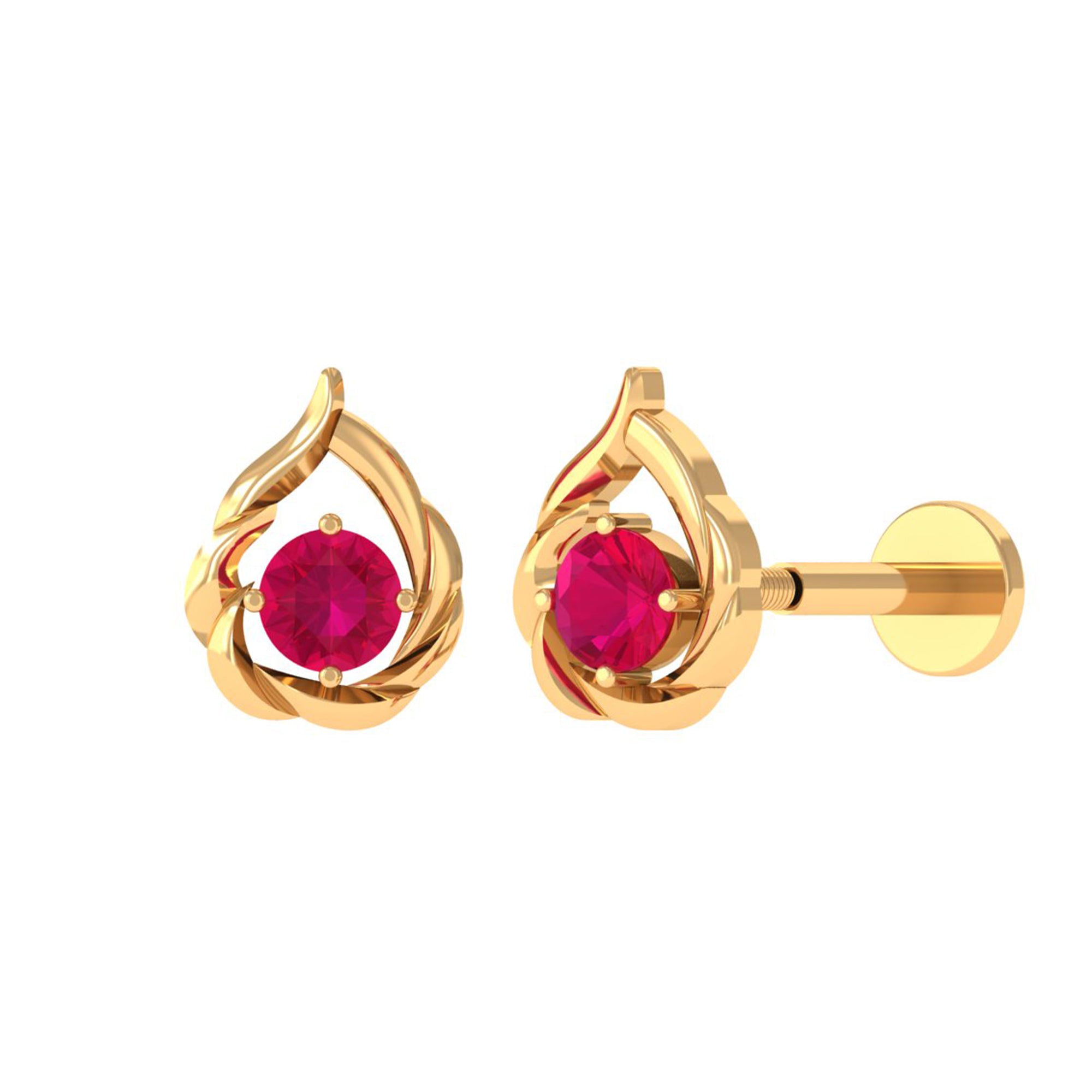 Rosec Jewels-Natural Ruby Simple Tragus Earring
