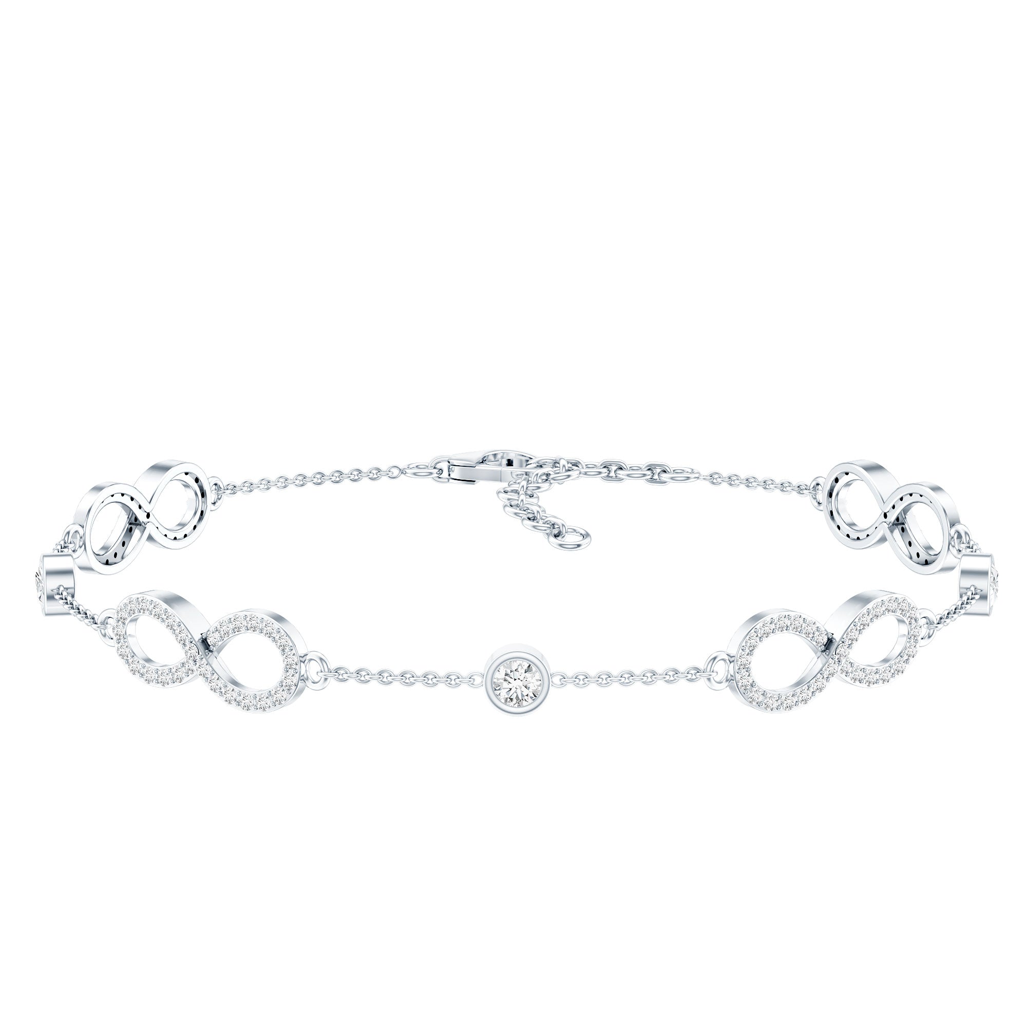 Certified Moissanite Infinity Chain Bracelet D-VS1 - Rosec Jewels