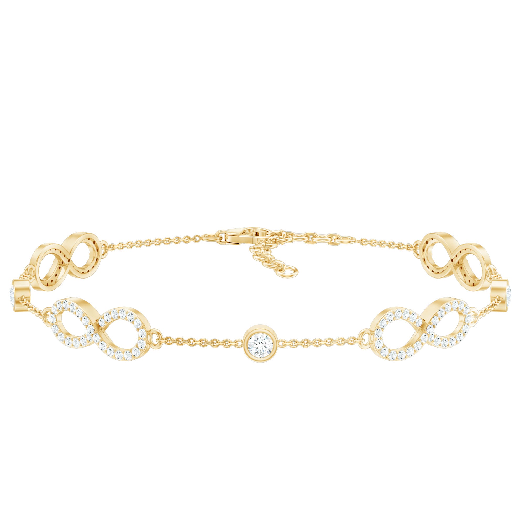 Certified Moissanite Infinity Chain Bracelet D-VS1 - Rosec Jewels
