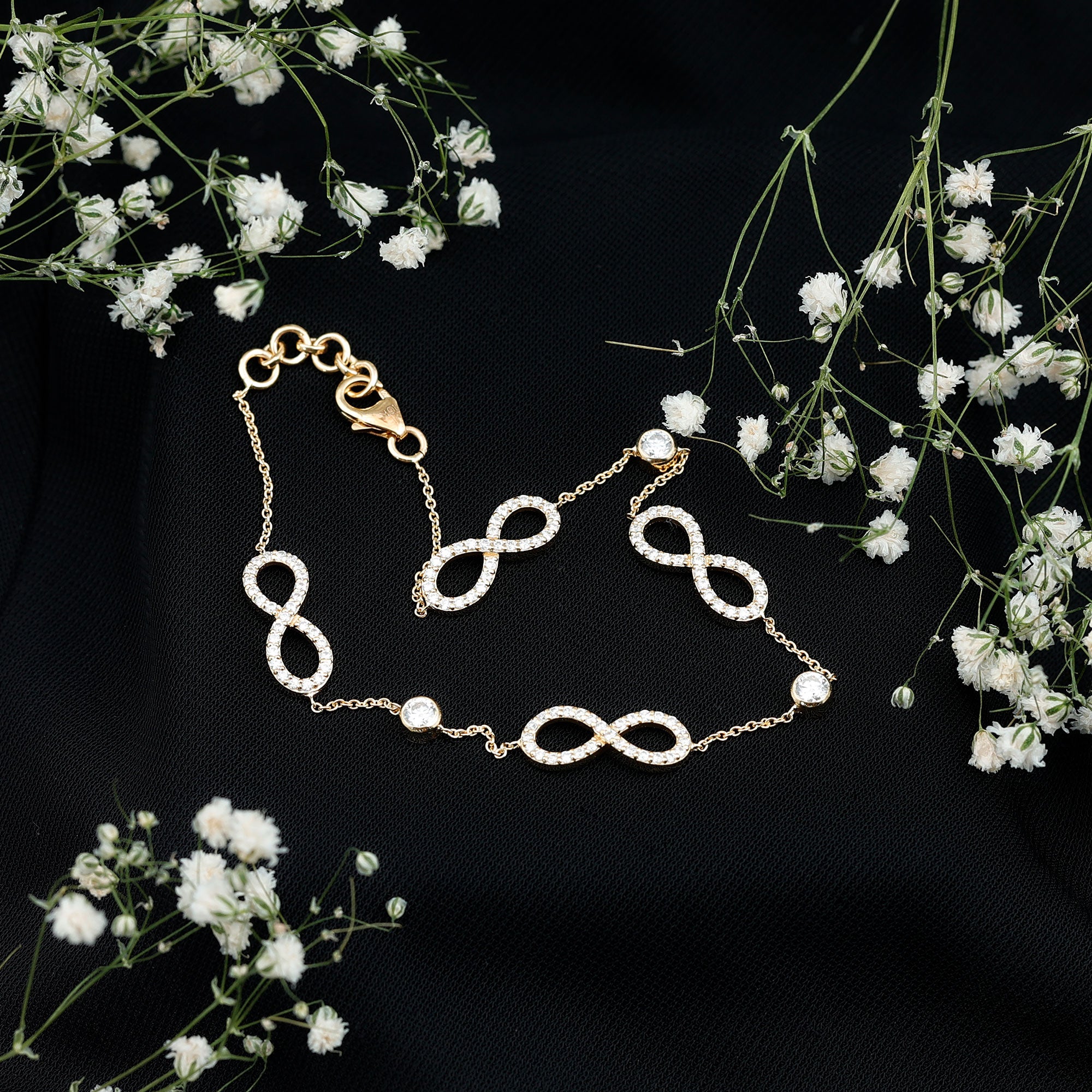Lab Grown Diamond Infinity Bracelet for Women Lab - ( EF-VS ) - Rosec Jewels