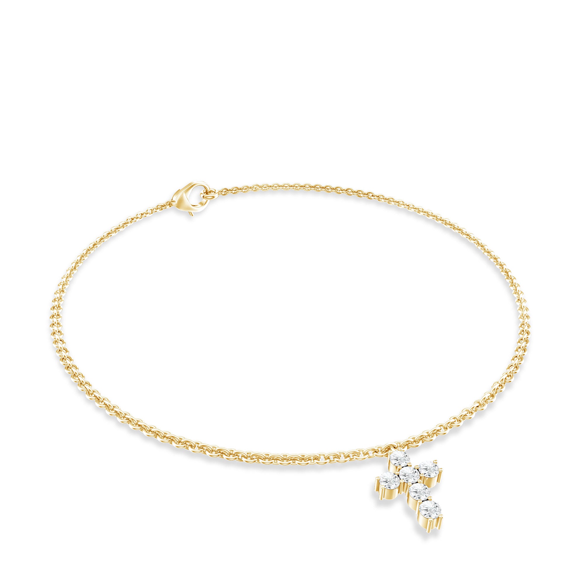 Certified Lab Grown Diamond Cross Bracelet Lab - ( EF-VS ) - Rosec Jewels