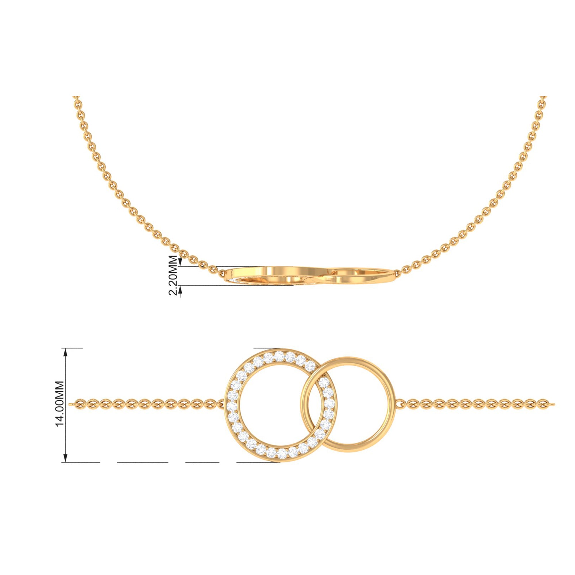 Diamond Eternity Chain Bracelet For Women Lab - ( EF-VS ) - Rosec Jewels