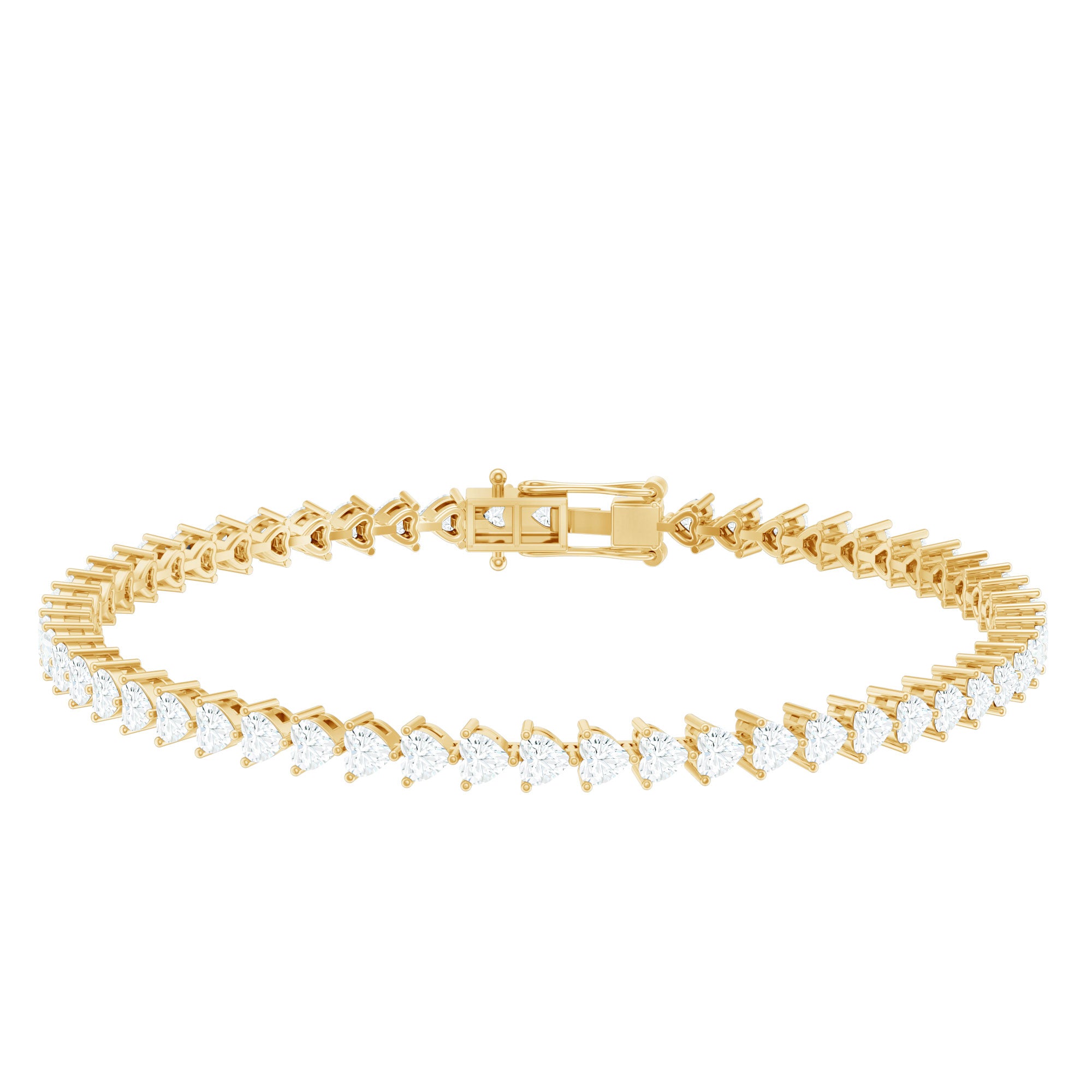 Lab Grown Diamond Heart Tennis Bracelet for Wedding Lab - ( EF-VS ) - Rosec Jewels