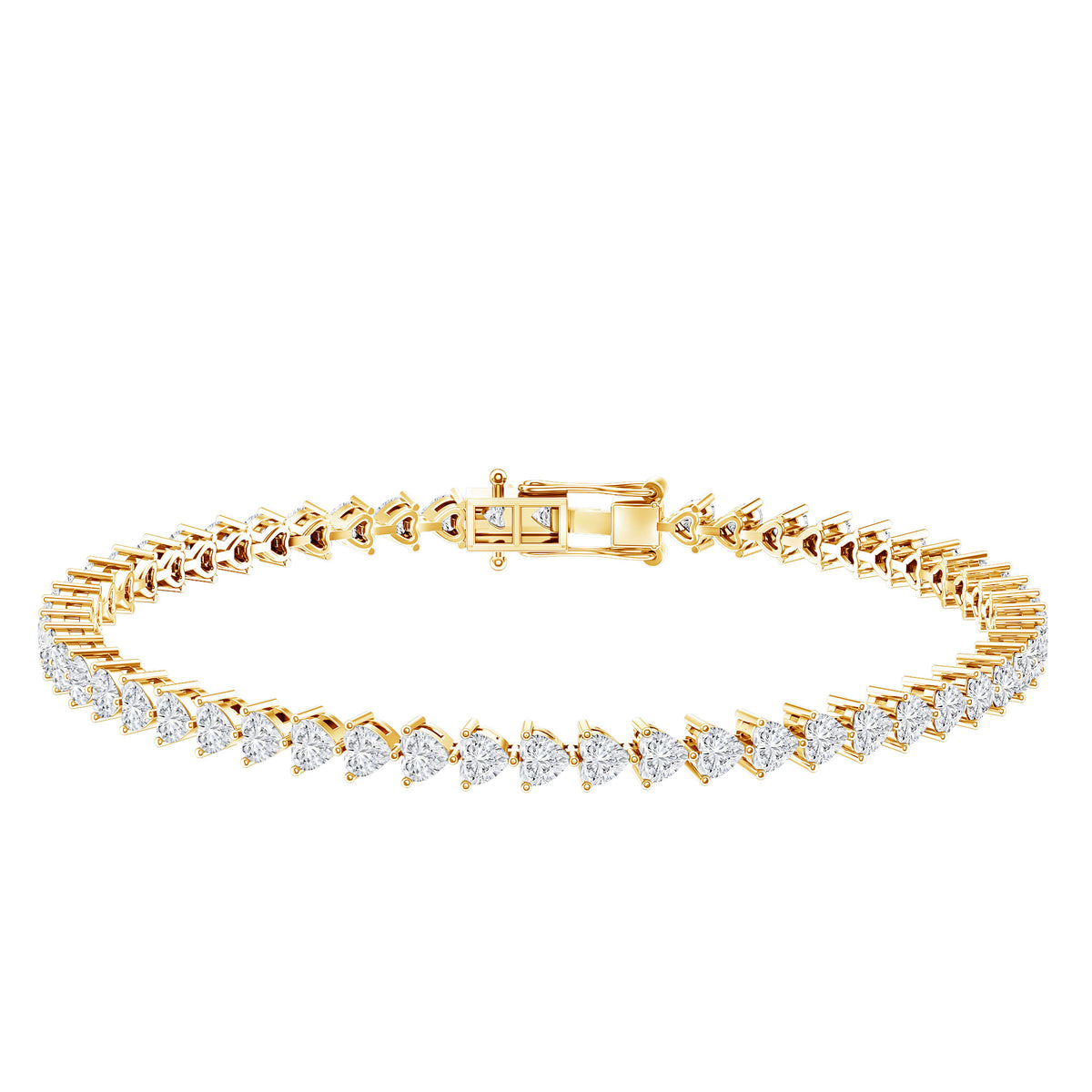 Lab Grown Diamond Heart Tennis Bracelet for Wedding Lab - ( EF-VS ) - Rosec Jewels
