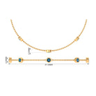 1.25 CT Bezel Set London Blue Topaz Seven Stone Station Chain Bracelet London Blue Topaz - ( AAA ) - Quality - Rosec Jewels