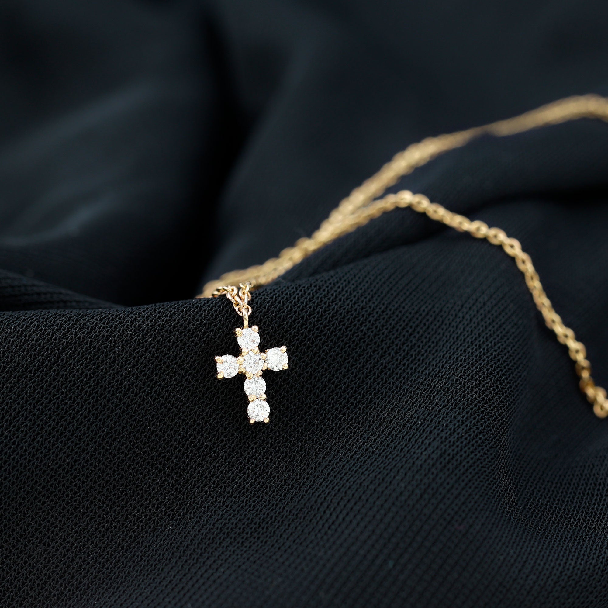 Certified Moissanite Cross Charm Chain Bracelet for Women D-VS1 - Rosec Jewels