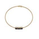 1.25 CT Black Onyx Three Stone Chain Bracelet Black Onyx - ( AAA ) - Quality - Rosec Jewels