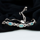 Oval Cut Ethiopian Opal Infinity Link Bolo Bracelet Ethiopian Opal - ( AAA ) - Quality - Rosec Jewels