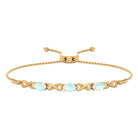 Oval Cut Ethiopian Opal Infinity Link Bolo Bracelet Ethiopian Opal - ( AAA ) - Quality - Rosec Jewels