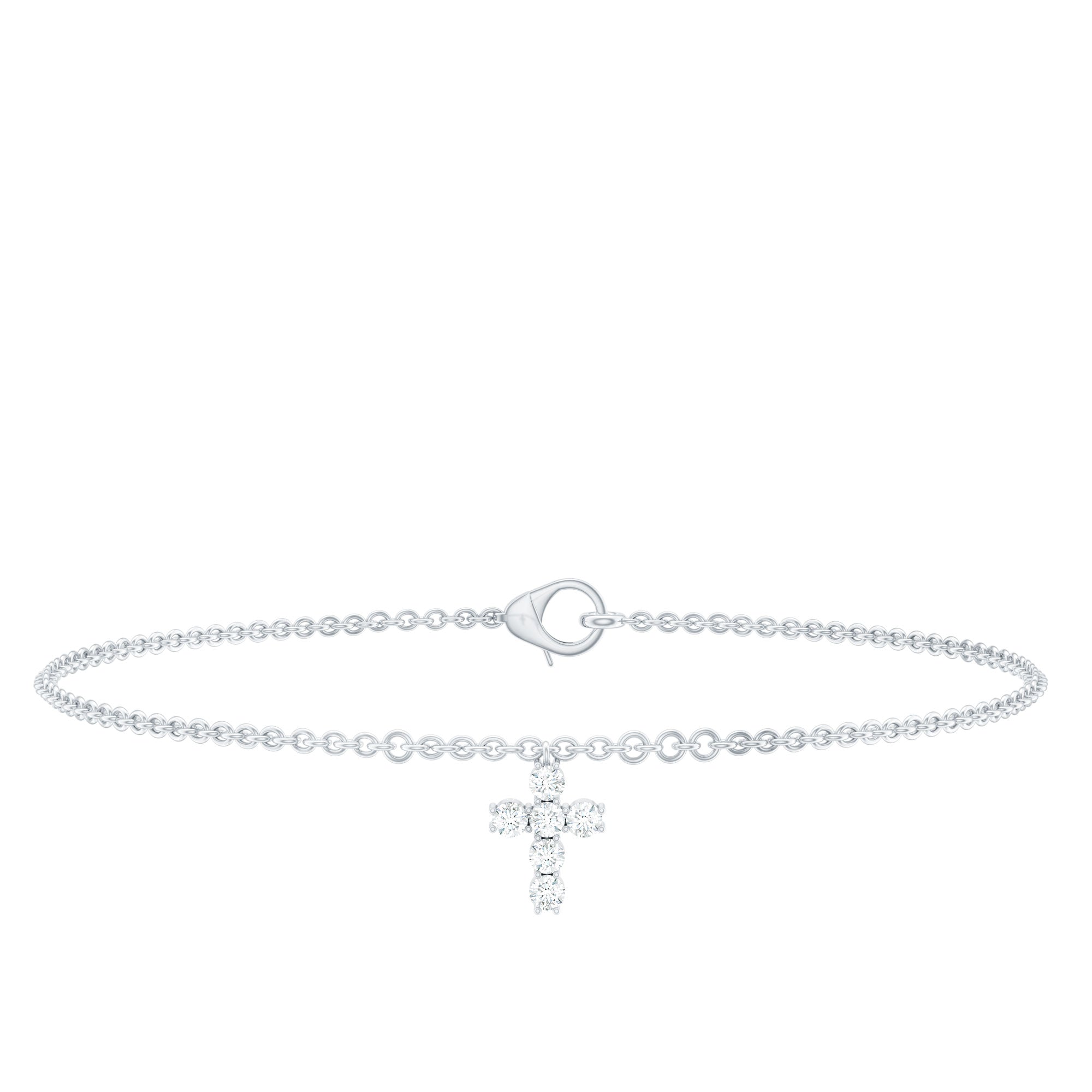 Certified Diamond Cross Chain Bracelet