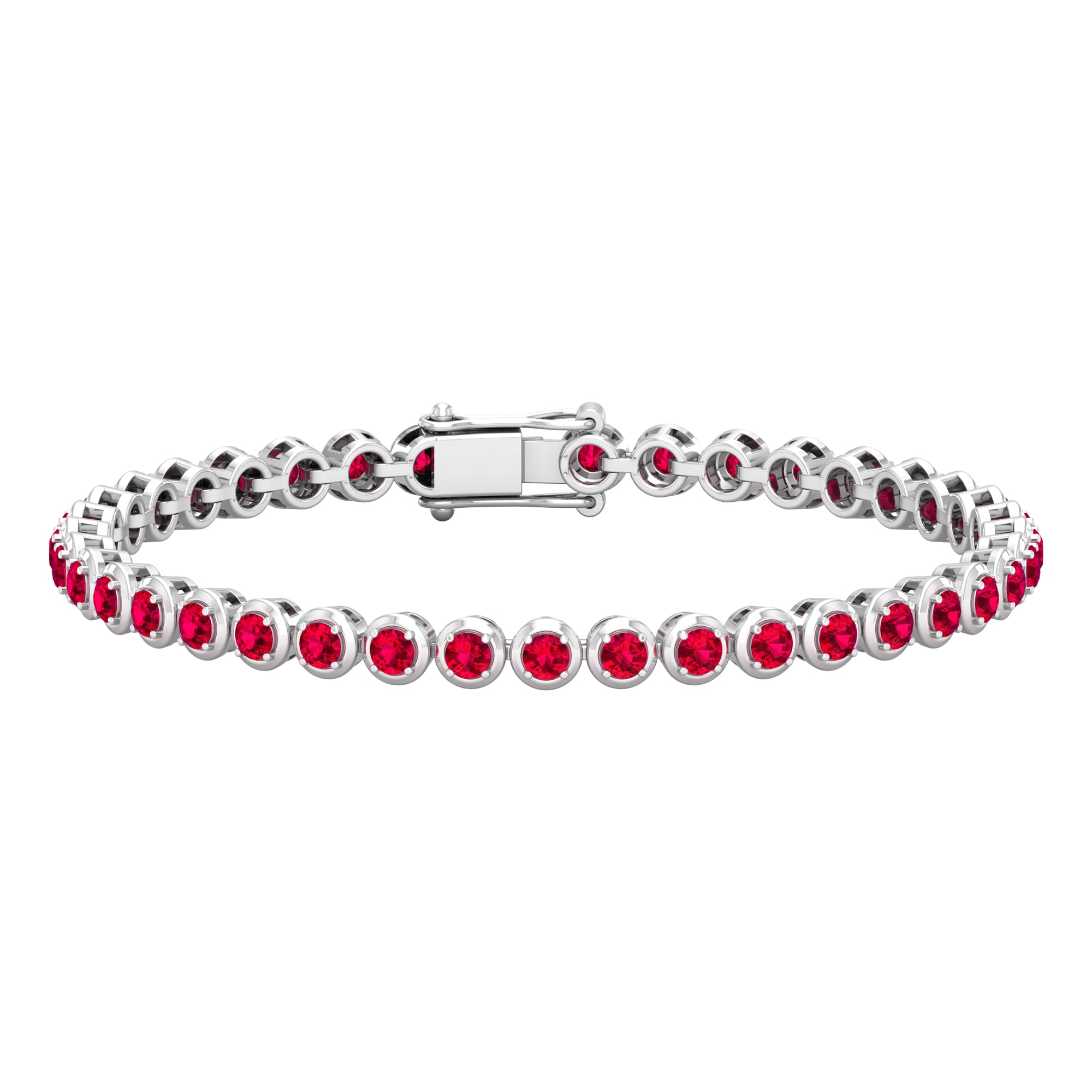 5.51 Carat Lab Grown Ruby Tennis Bracelet for Women AAAA - Rosec Jewels