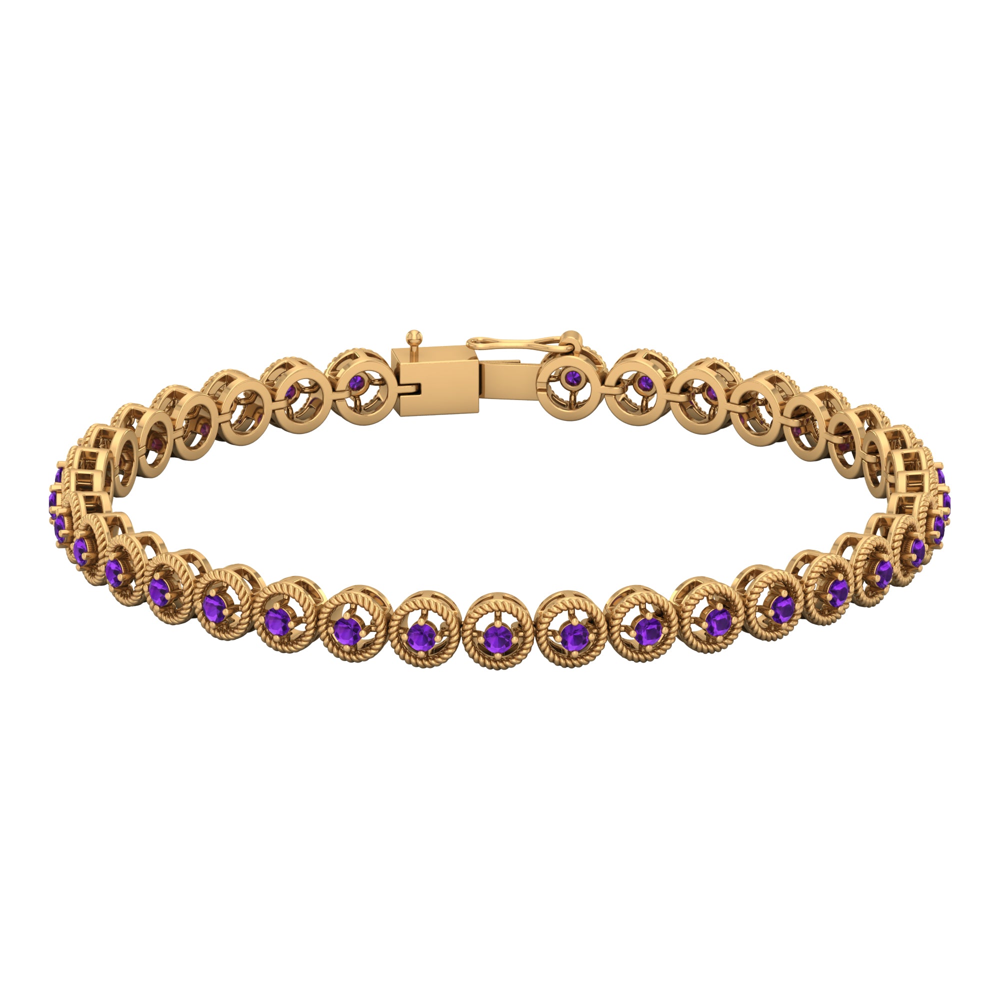Natural Amethyst Tennis Bracelet for Women AAA - Rosec Jewels